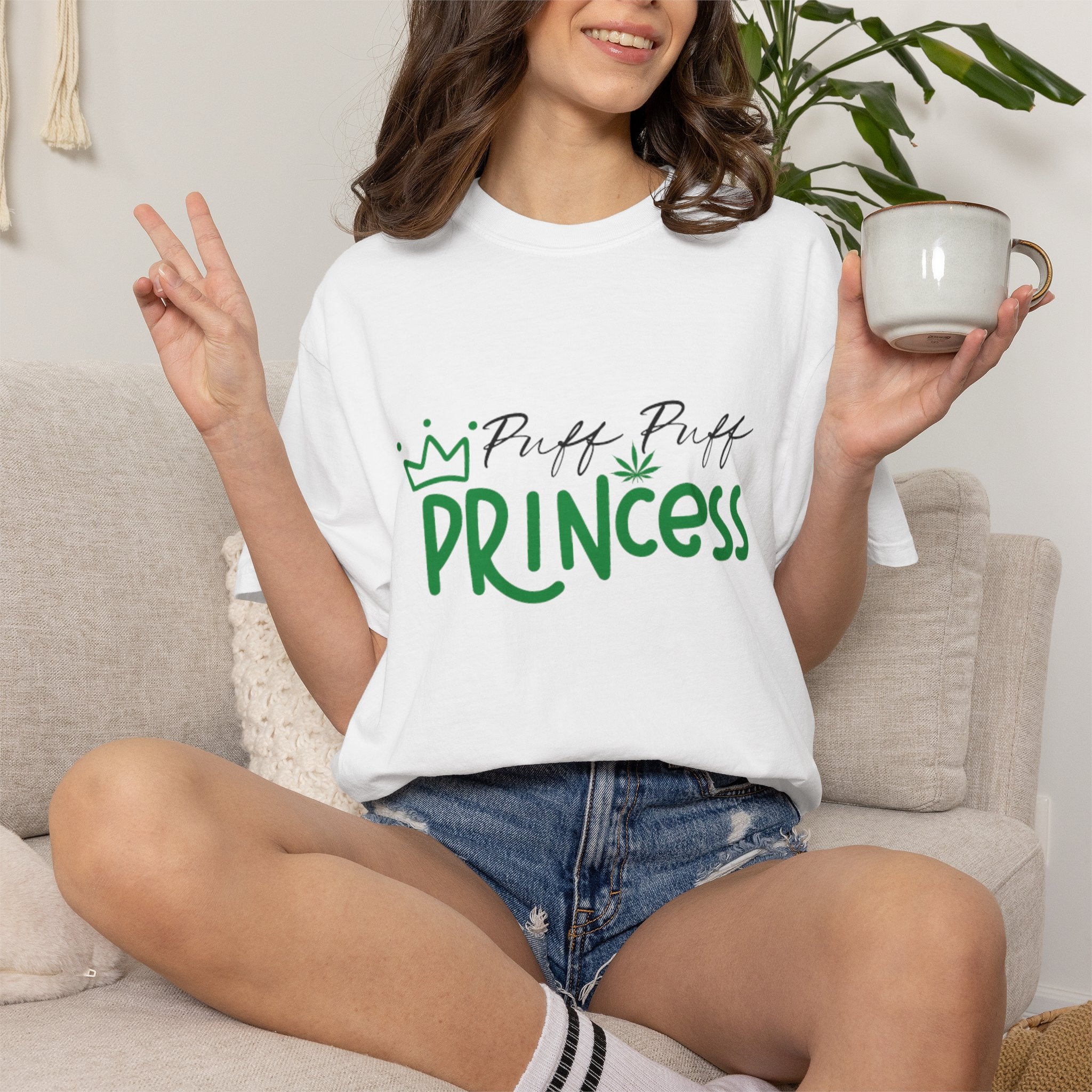 Puff Puff Princess Cannabis Crown T-Shirt | Puff Script Graphic Tee