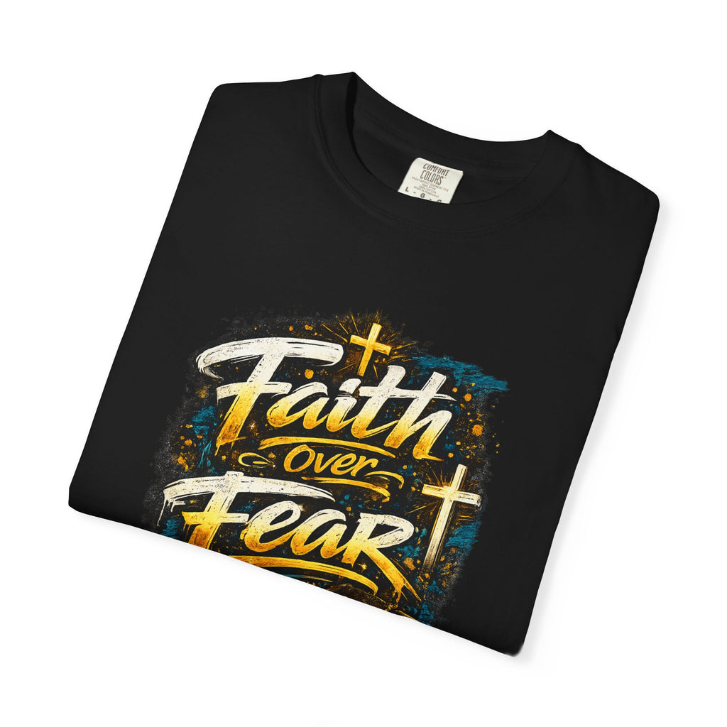 Faith Over Fear Christian Cross T-shirt | Bible Verse Typography