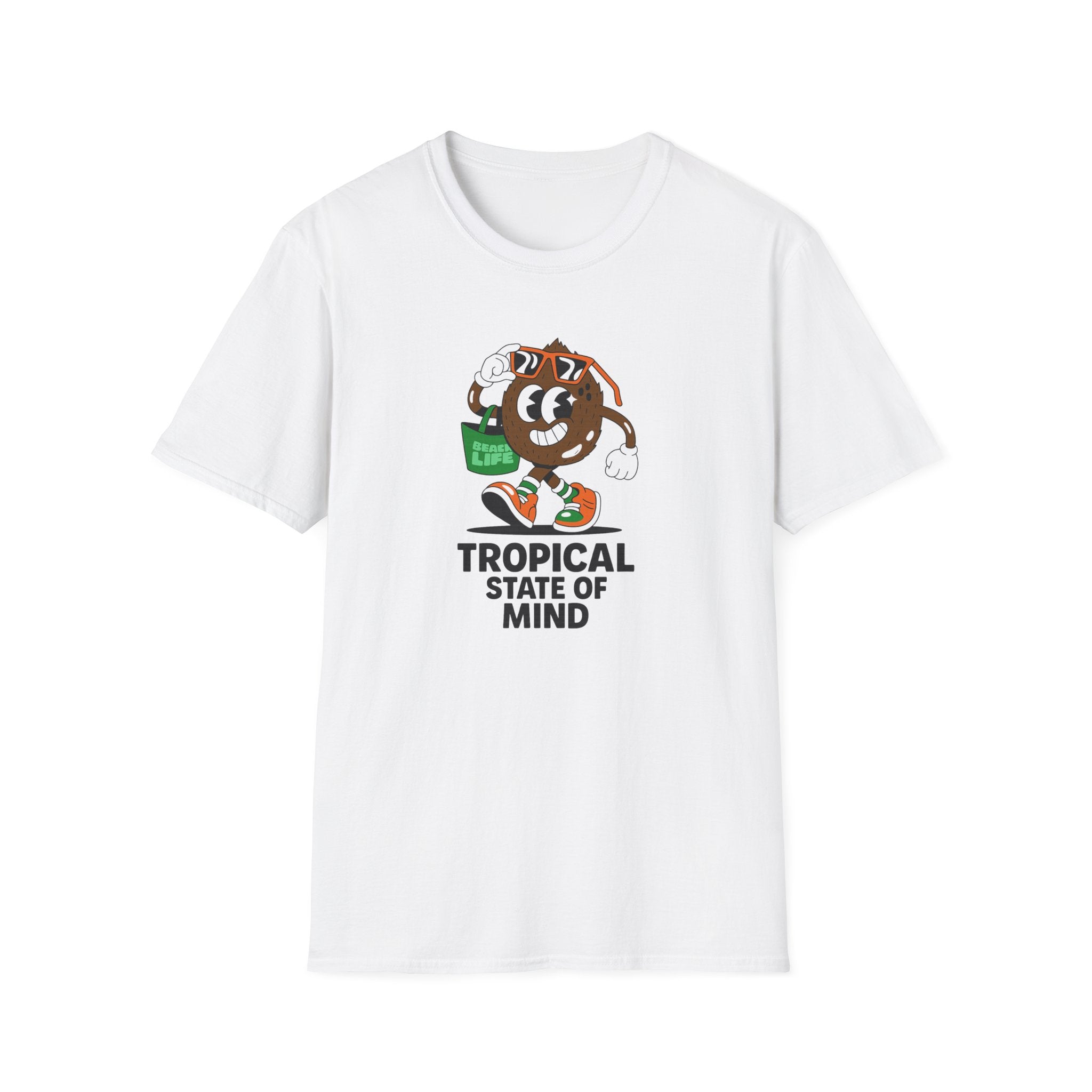 T-Shirt — Tropical State of Mind Coconut Cartoon Graphic Tee