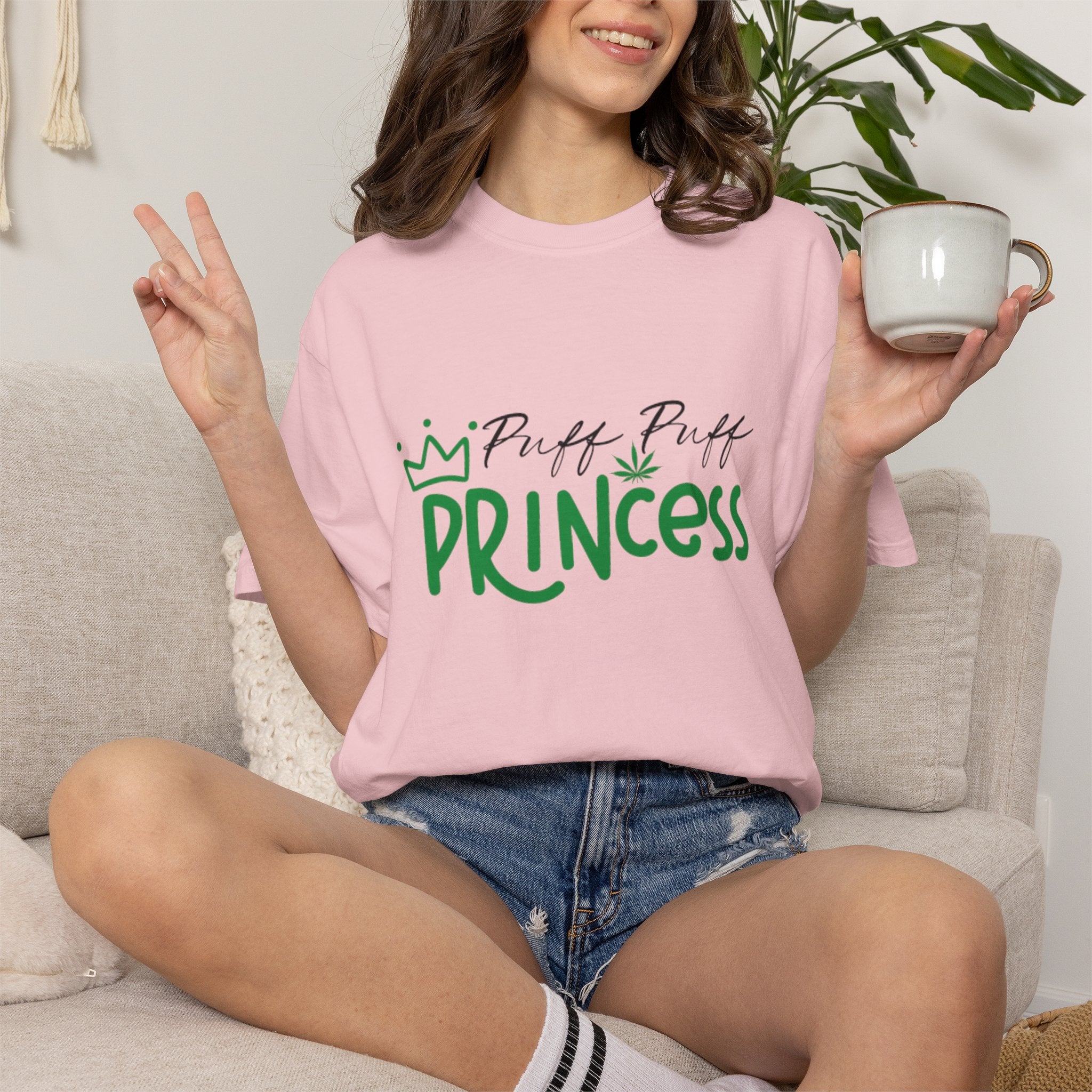 Puff Puff Princess Cannabis Crown T-Shirt | Puff Script Graphic Tee