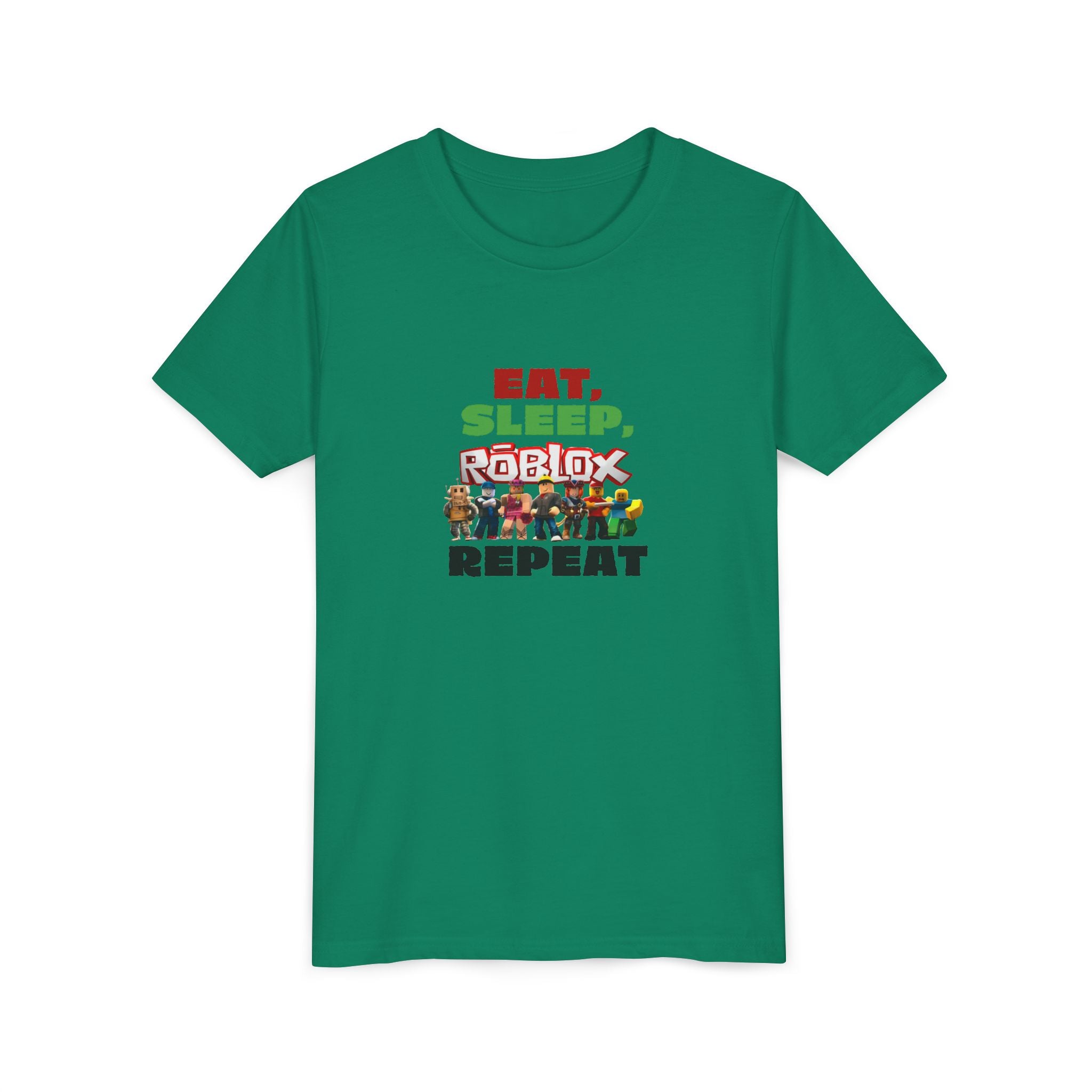Eat Sleep Roblox Repeat Youth Tee | Kids Gaming Shirt