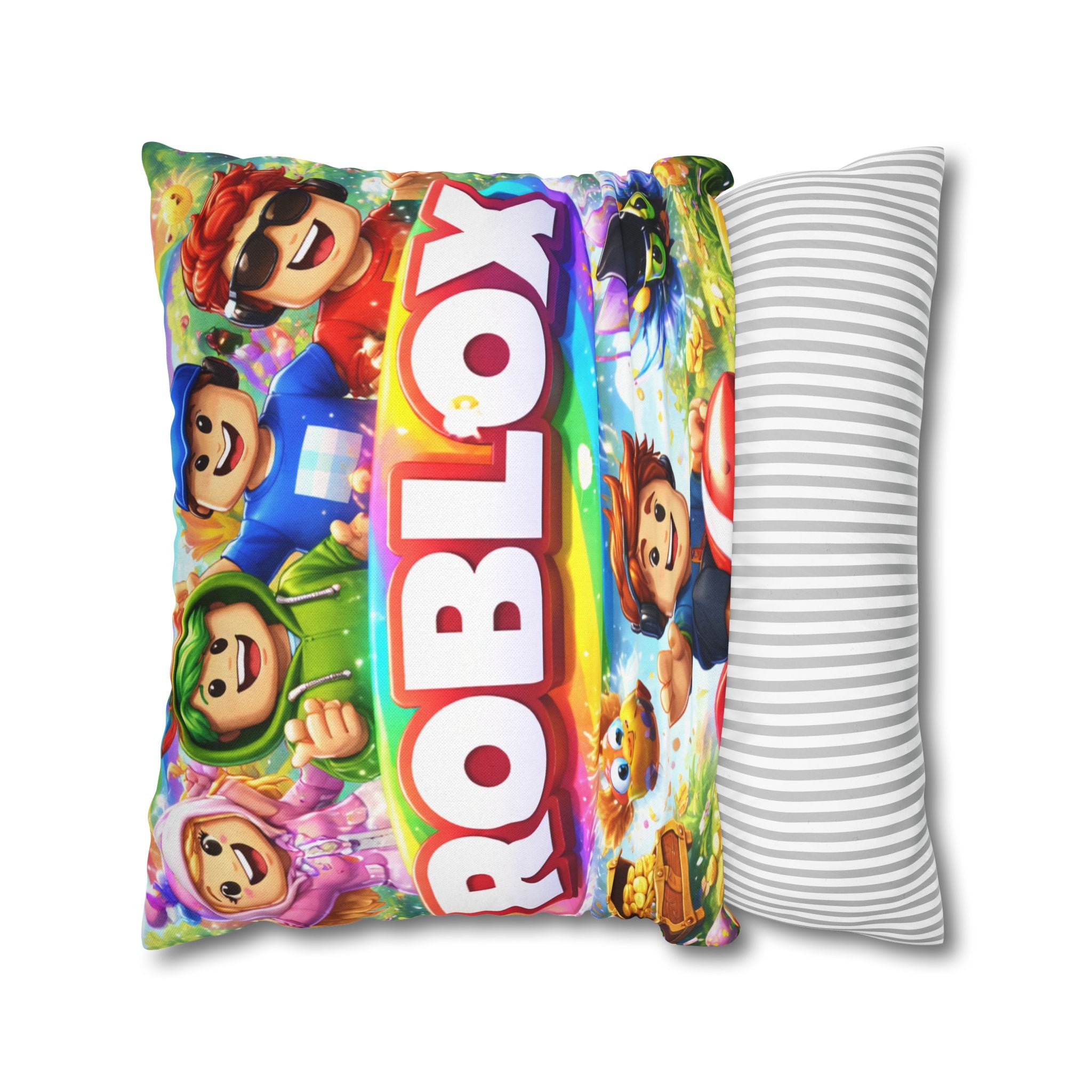Roblox Characters Square Pillowcase | Gaming Decorative Throw Pillow Cover