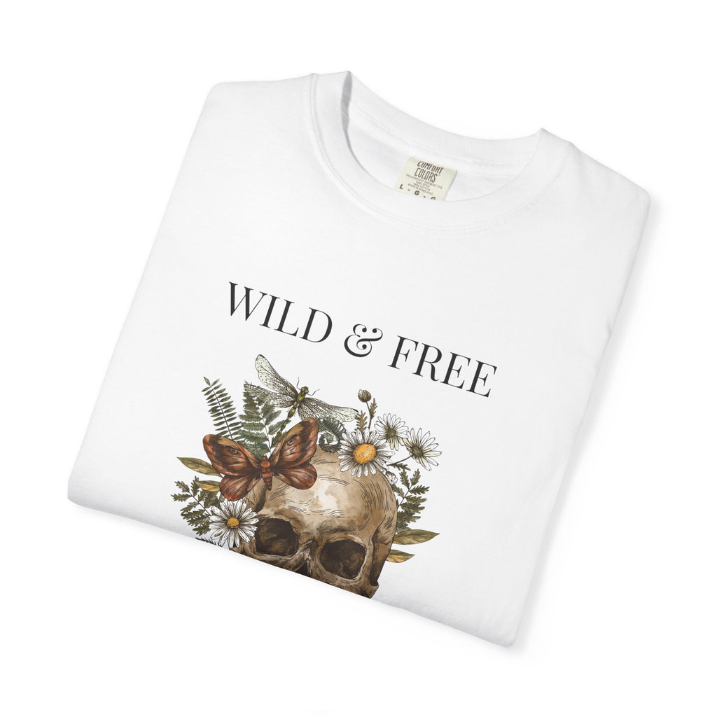 Wild & Free Skull Floral T-shirt | Boho Skull Tee