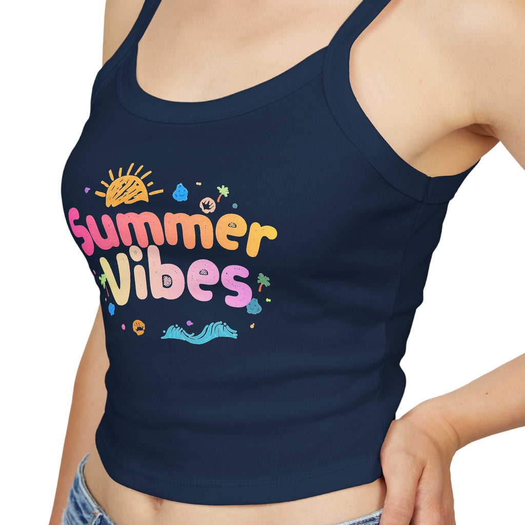 Summer Vibes graphic tank top | Spaghetti strap crop