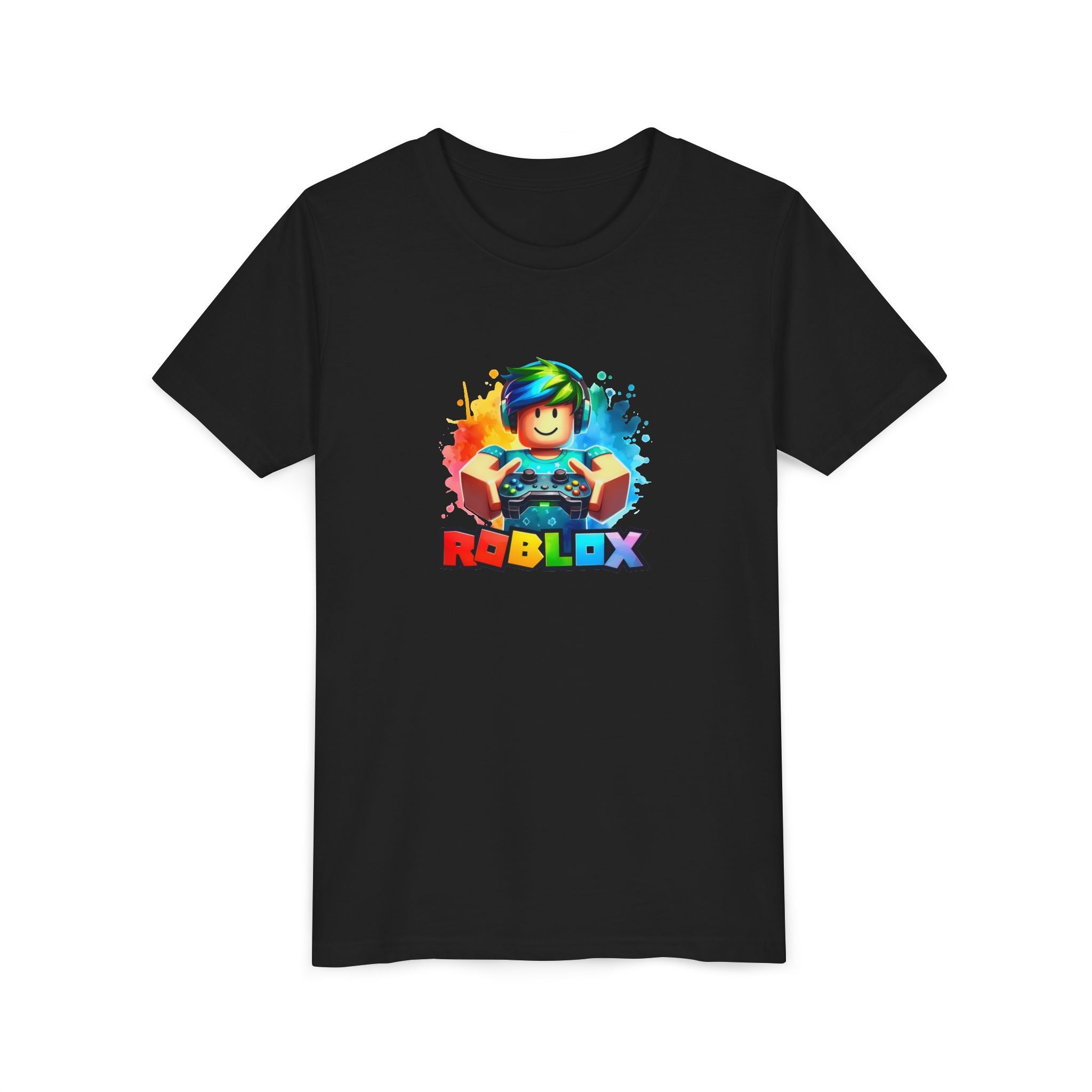 Rainbow Roblox Character Youth Tee | Gaming Logo Kids Shirt