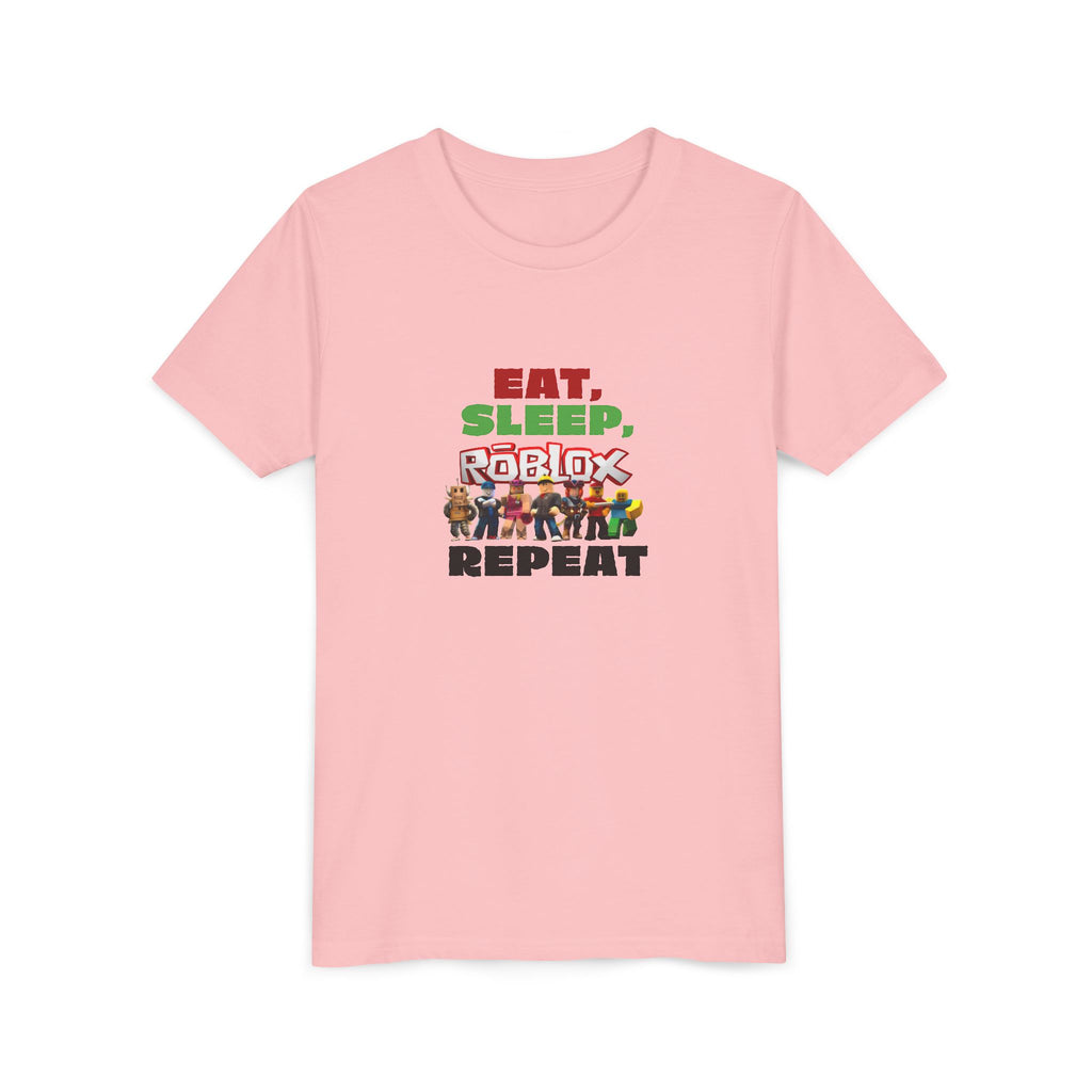 Eat Sleep Roblox Repeat Youth Tee | Kids Gaming Shirt