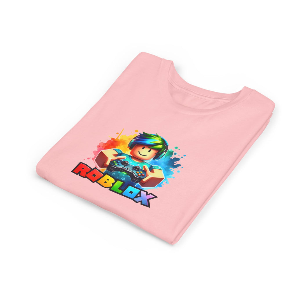Rainbow Roblox Character Youth Tee | Gaming Logo Kids Shirt