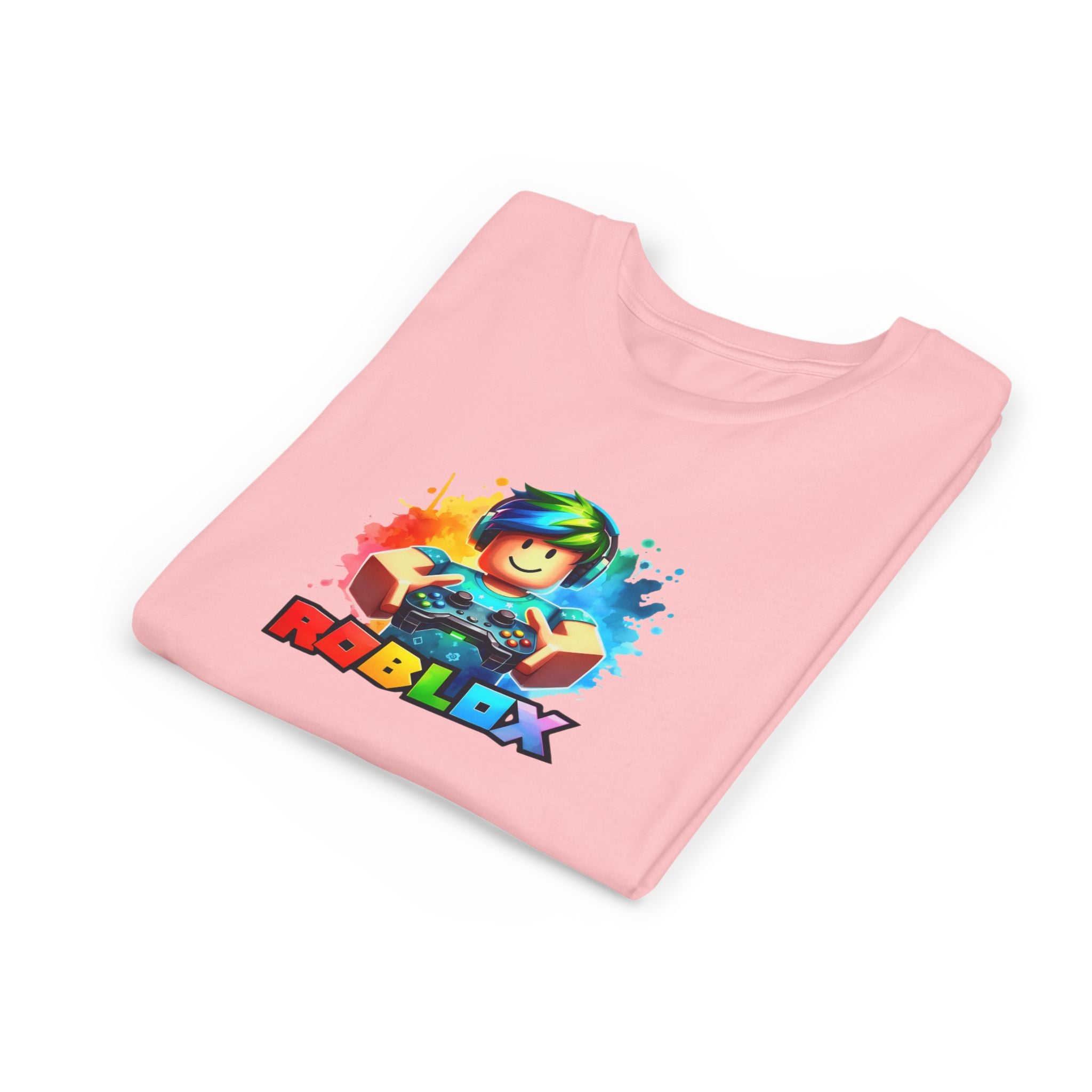 Rainbow Roblox Character Youth Tee | Gaming Logo Kids Shirt