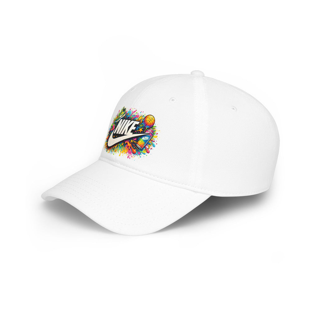 Paint Splatter Low Profile Baseball Cap — Colorful Nike Logo Splash