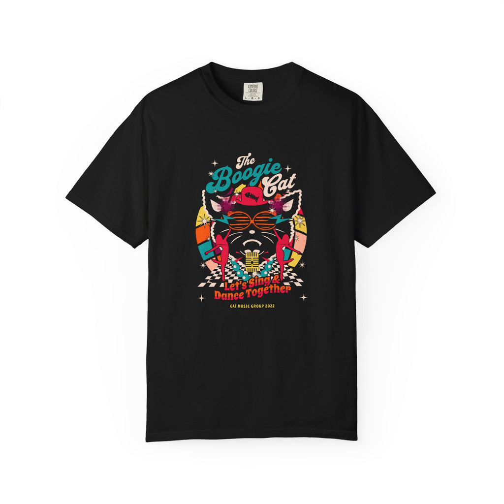 Boogie Cat Dance Tee — Groovy Music-Lover Graphic T-Shirt