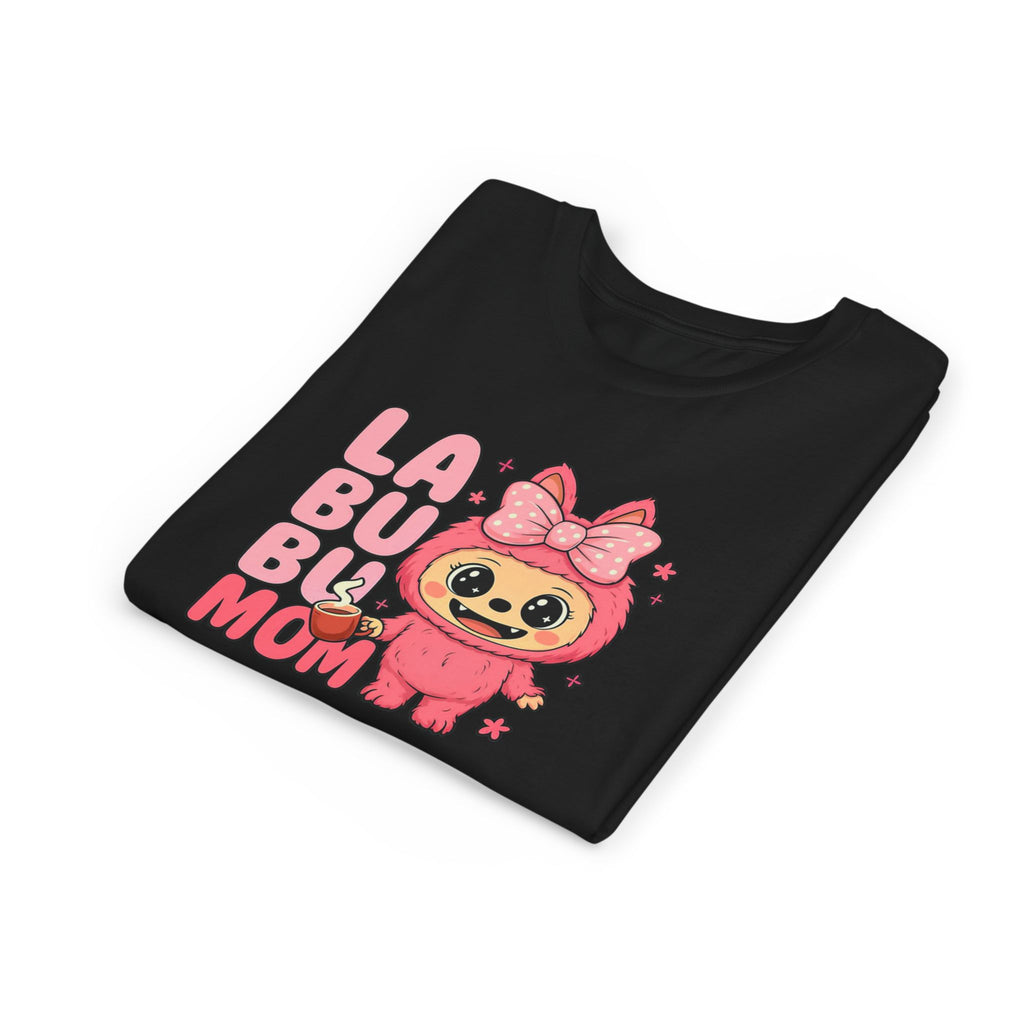 La Bubu Mom sloth character Youth Tee | cute pink bow baby sloth design