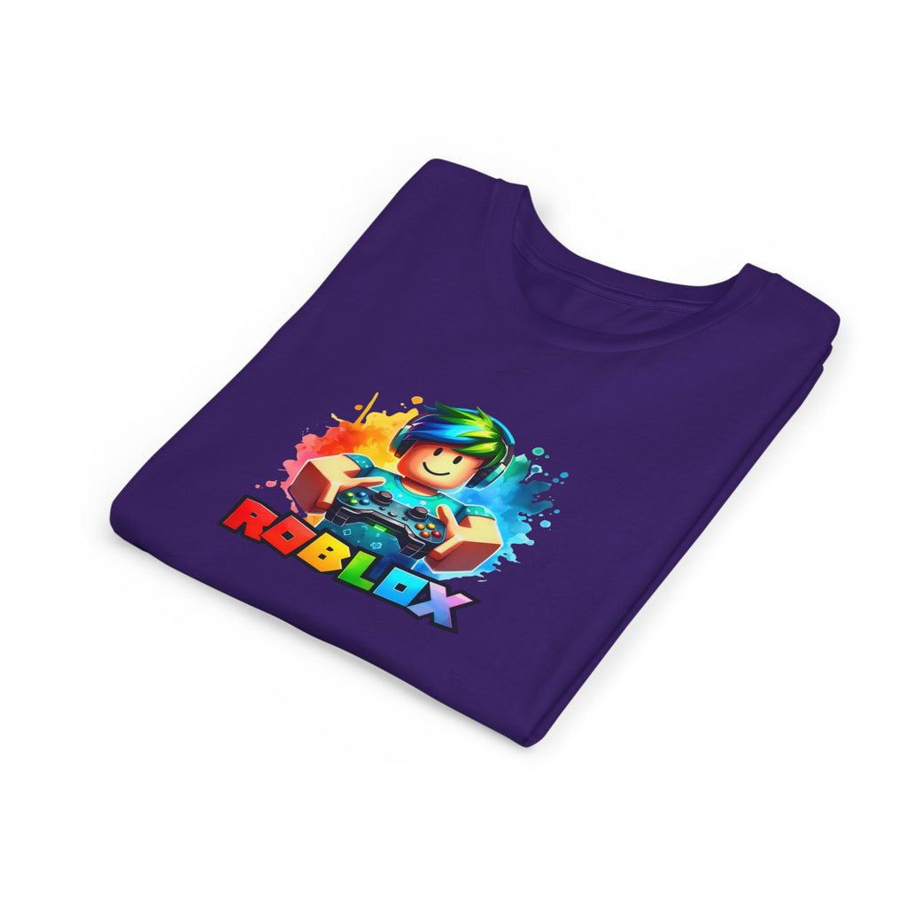 Rainbow Roblox Character Youth Tee | Gaming Logo Kids Shirt
