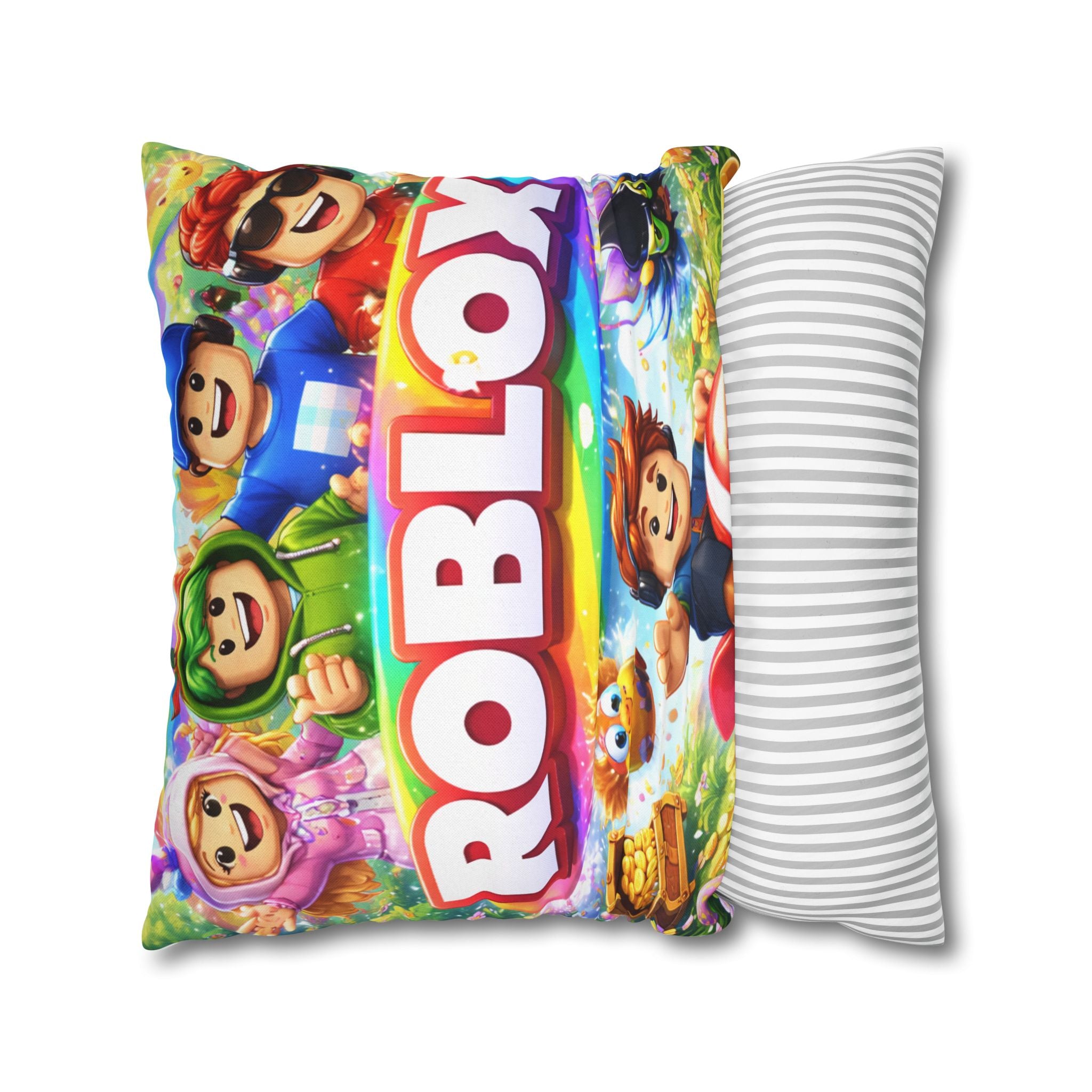Roblox Characters Square Pillowcase | Gaming Decorative Throw Pillow Cover