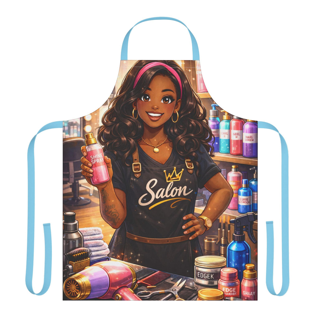 Salon Girl Illustration Apron | Hairdresser Salon Art Apron