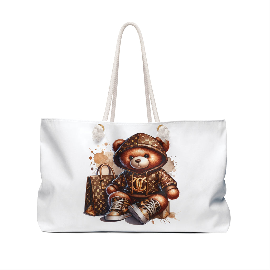 Luxury Teddy Bear Hoodie Print Weekender Bag | Designer Monogram Tote