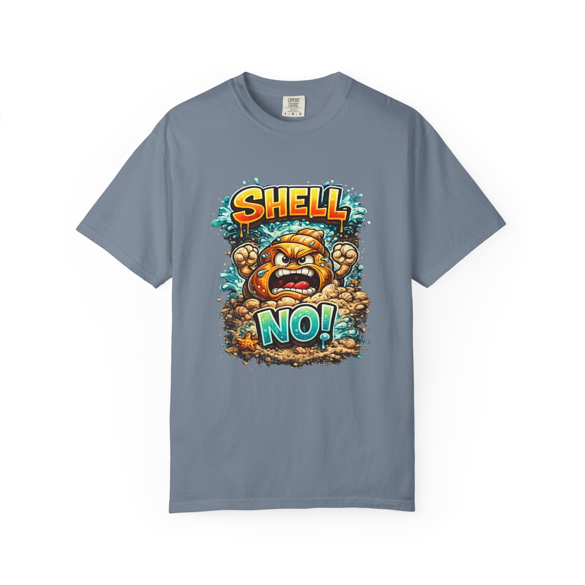 Angry Turtle Shell Cartoon T-shirt | Bold Typography, Creature Illustration