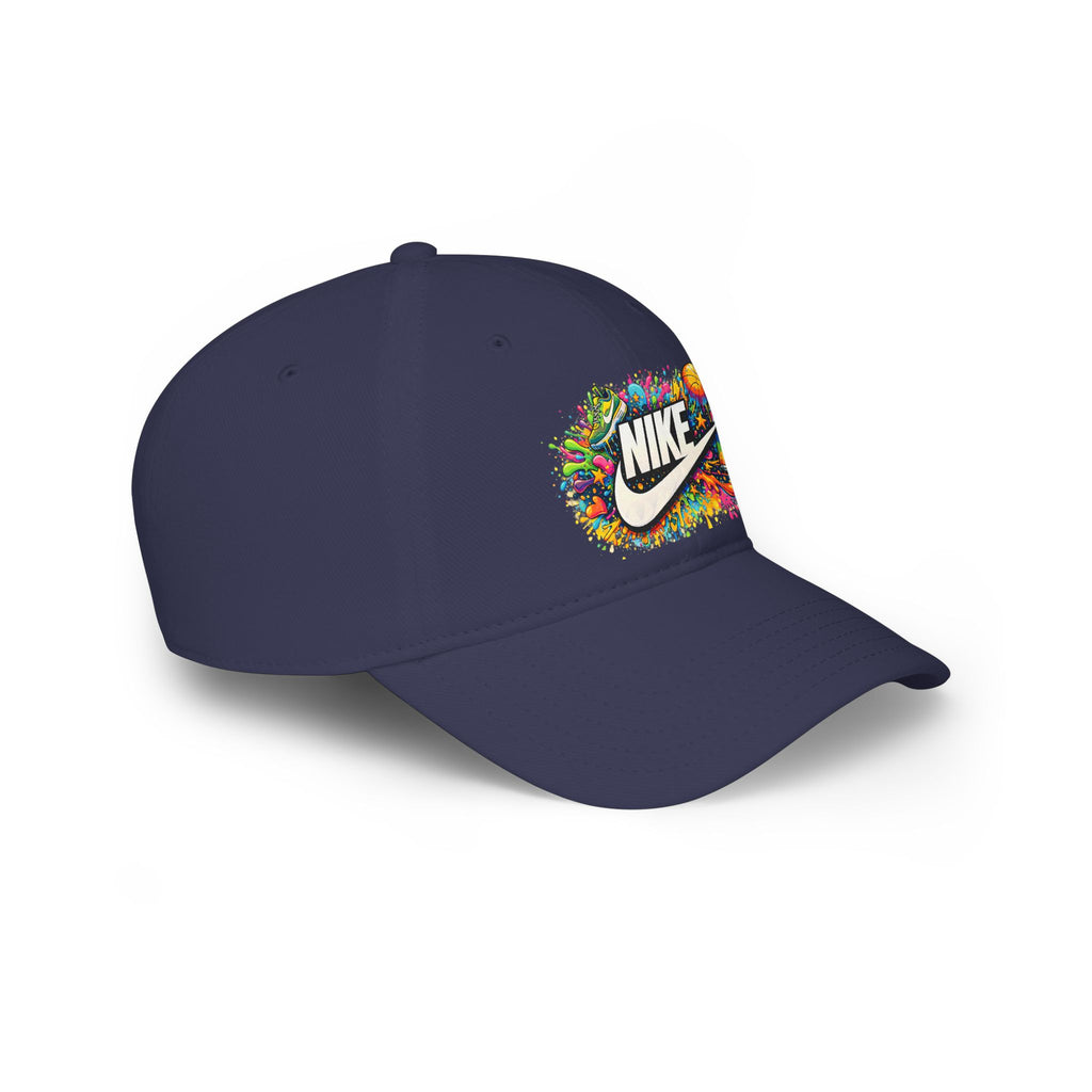 Paint Splatter Low Profile Baseball Cap — Colorful Nike Logo Splash