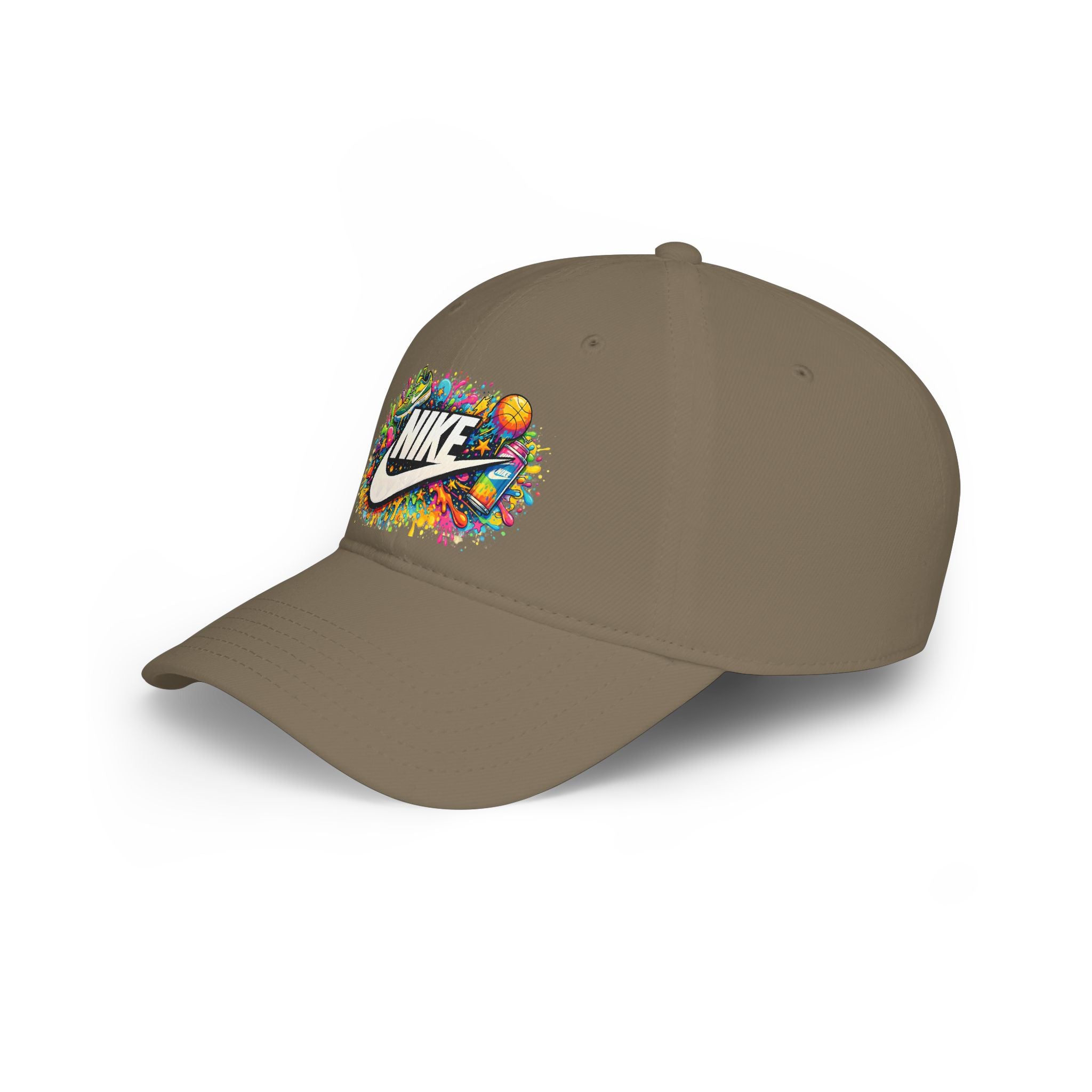 Paint Splatter Low Profile Baseball Cap — Colorful Nike Logo Splash