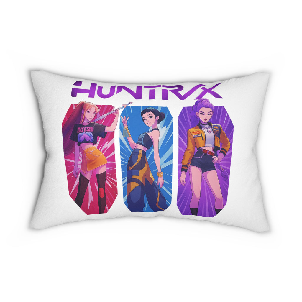 Huntrix Trio Character Art Lumbar Pillow | Anime Style Decorative Pillow