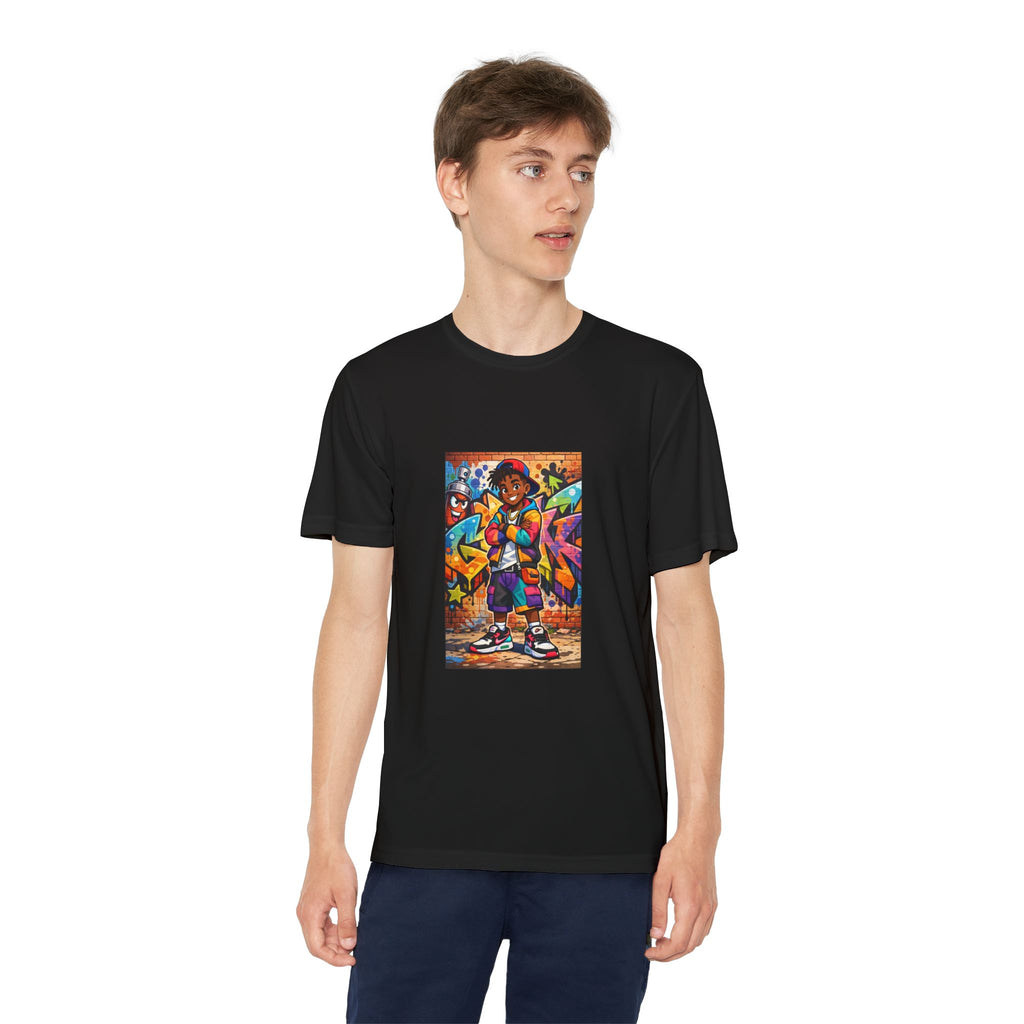 Colorful Hip Hop Kid Illustration Tee | Youth Competitor Shirt