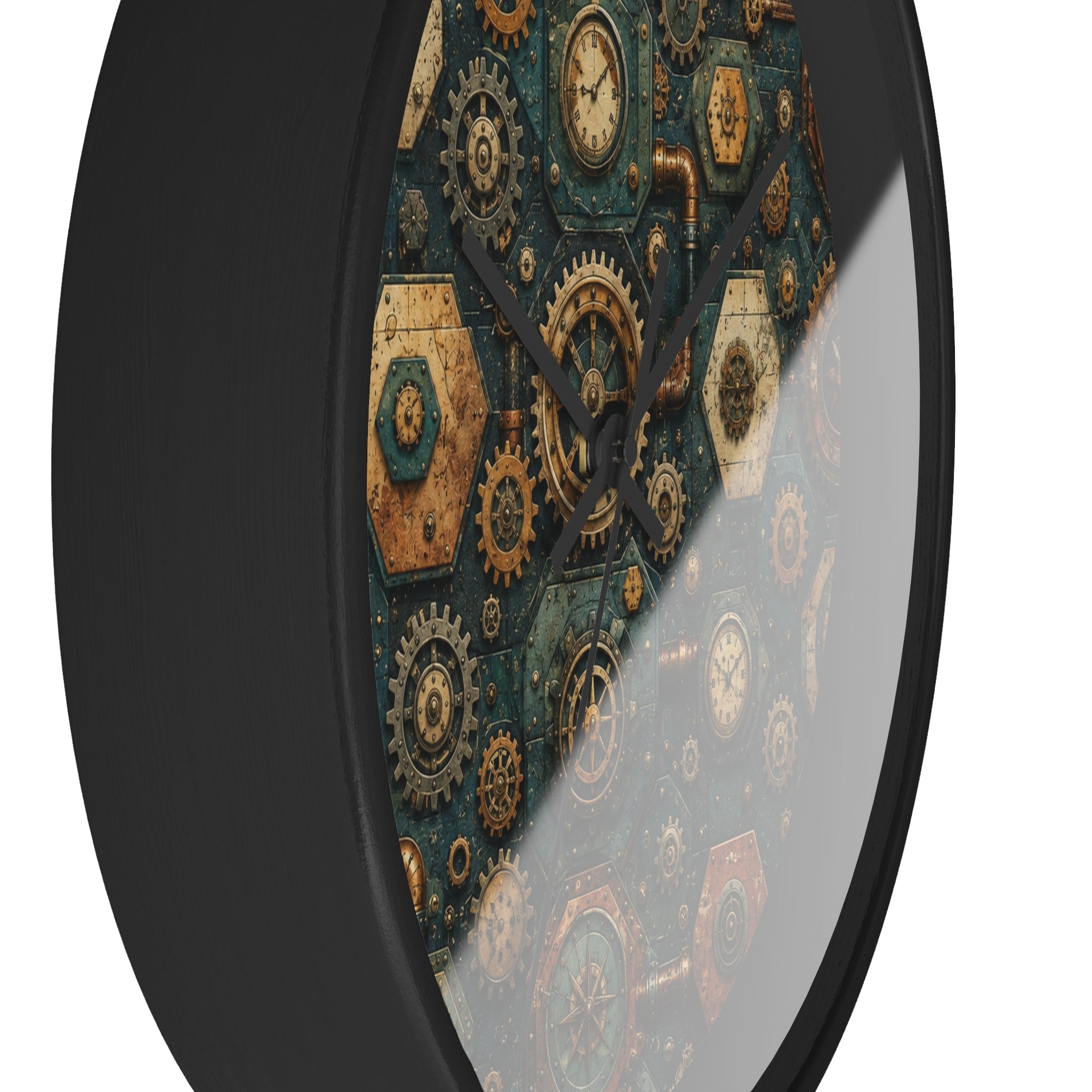 Steampunk Gears Wall Clock | Industrial Mechanical Clockwork Decor