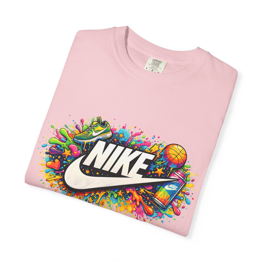 Basketball Swoosh Paint Splash T-Shirt — Colorful Sports Logo Graphic