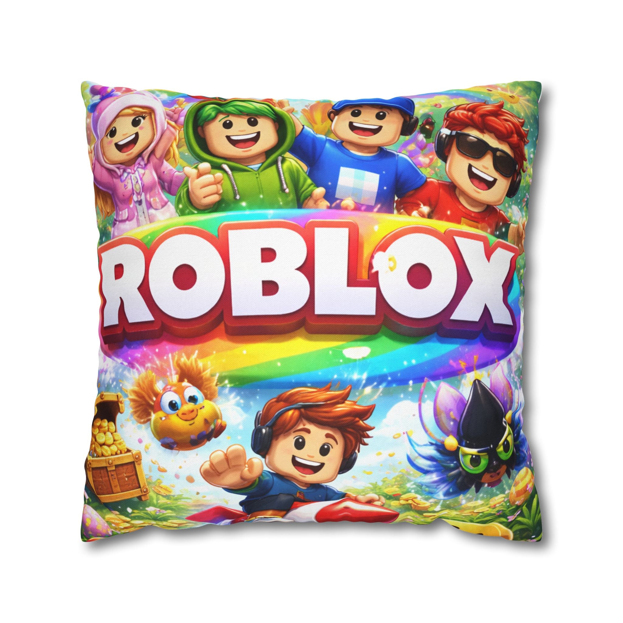 Roblox Characters Square Pillowcase | Gaming Decorative Throw Pillow Cover
