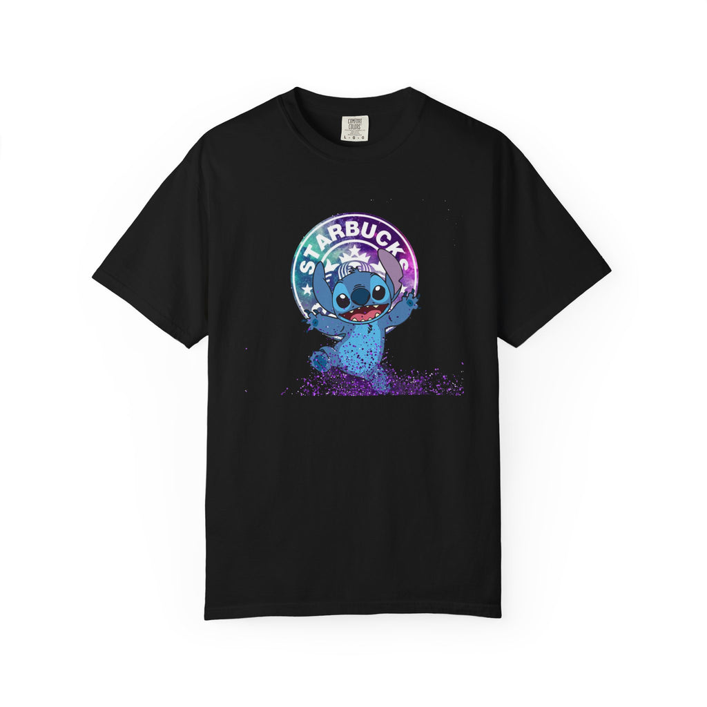 Stitch Coffee Logo Tee — Cute 'Starbucks' Inspired Cartoon T-Shirt
