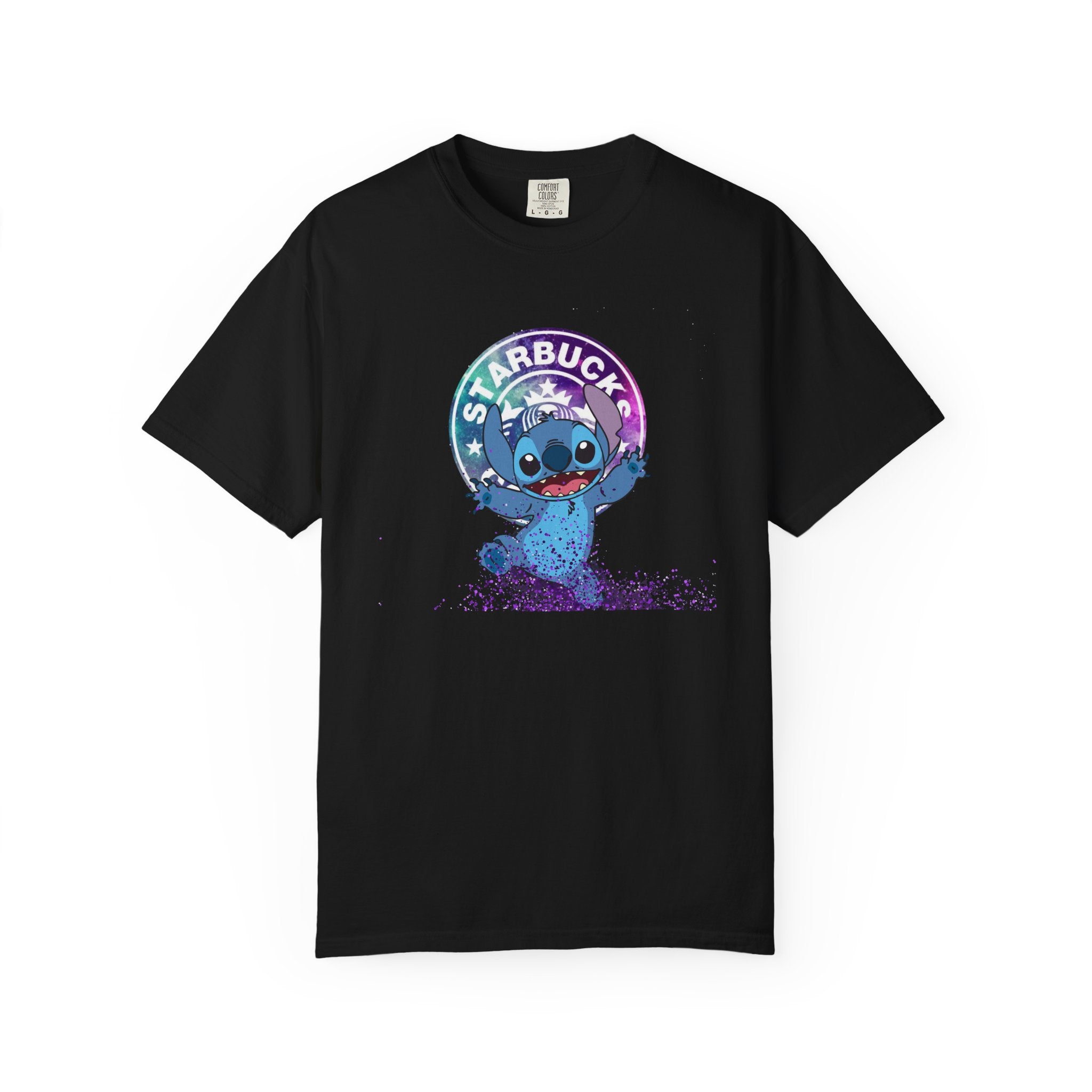 Stitch Coffee Logo Tee — Cute 'Starbucks' Inspired Cartoon T-Shirt