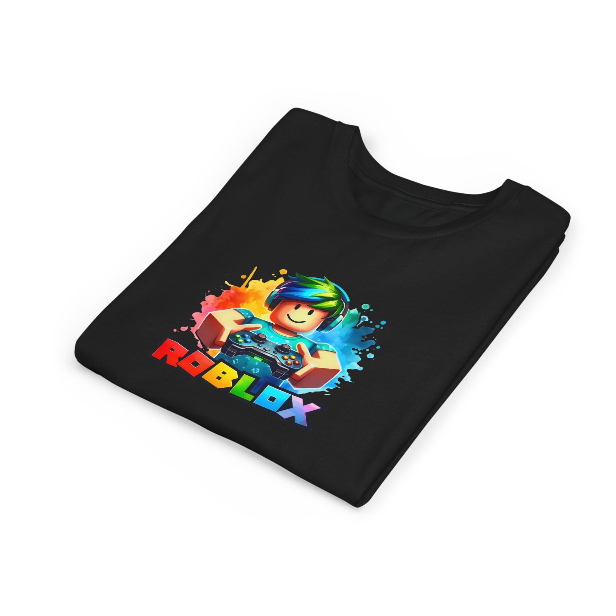 Rainbow Roblox Character Youth Tee | Gaming Logo Kids Shirt