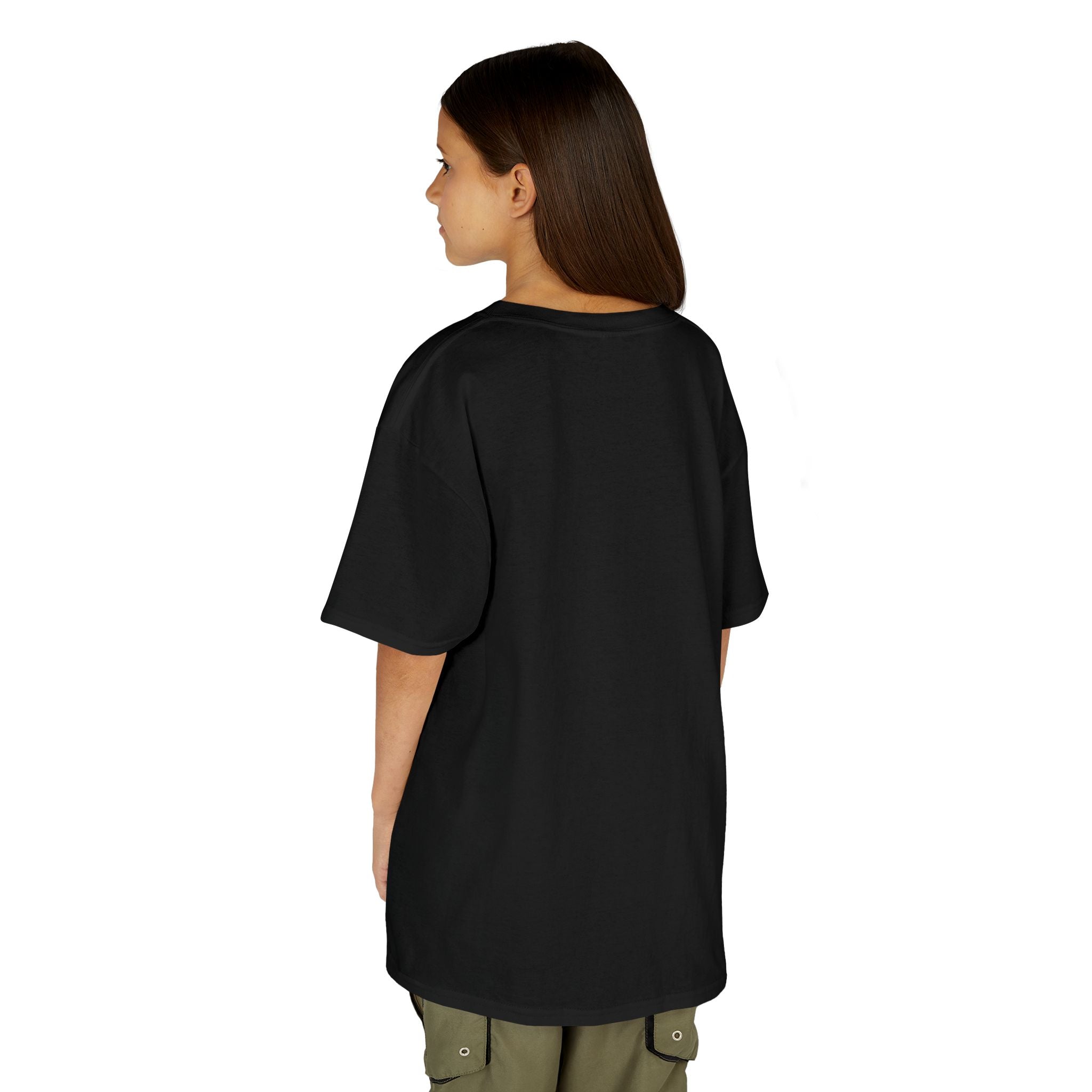 HUNTRIX Anime Girl Trio Retro Futuristic Dance Kids Tee | Neon Cyber Pop