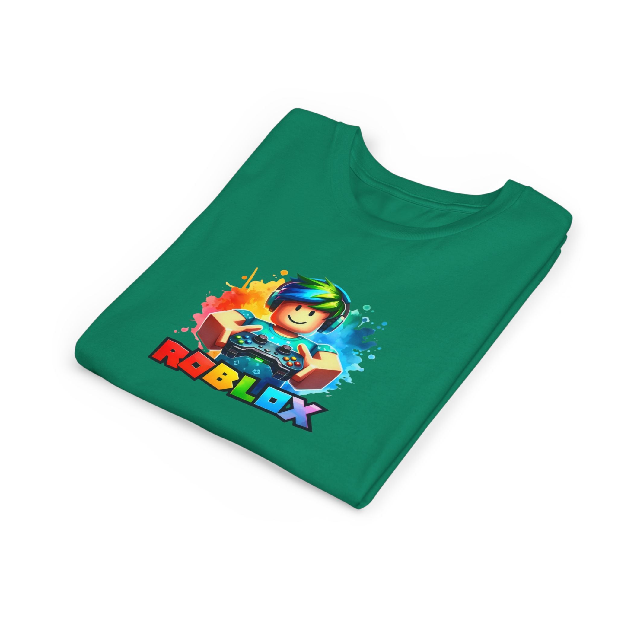 Rainbow Roblox Character Youth Tee | Gaming Logo Kids Shirt