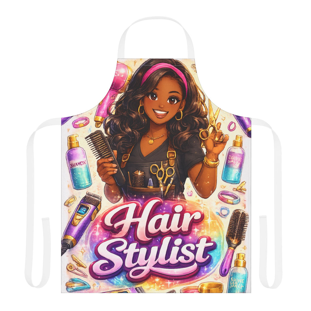 Colorful Beauty Tools Illustration Apron | Hair Stylist Tools