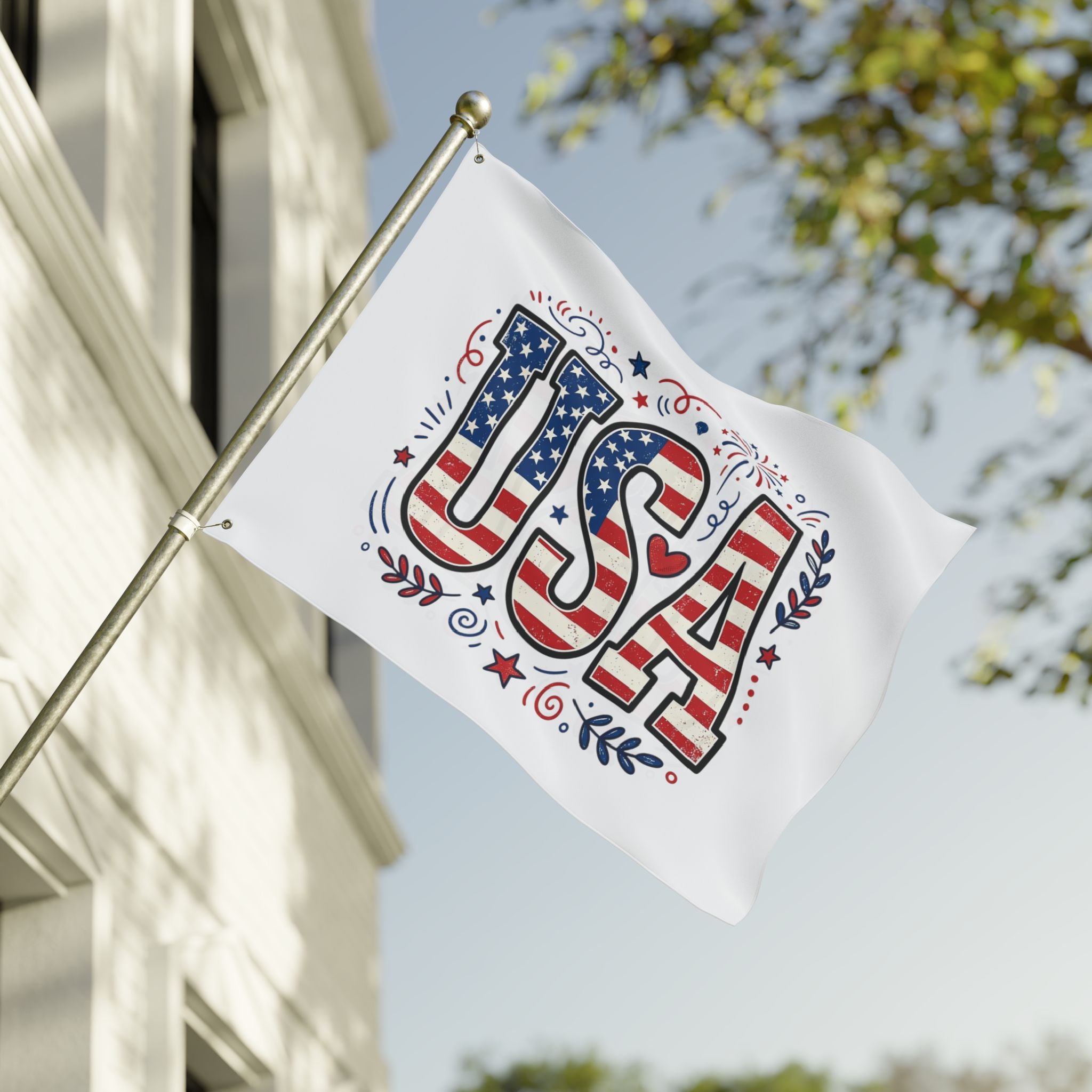 Americana Stars Stripes Double Sided Flag | Patriotic Flag, USA Decor