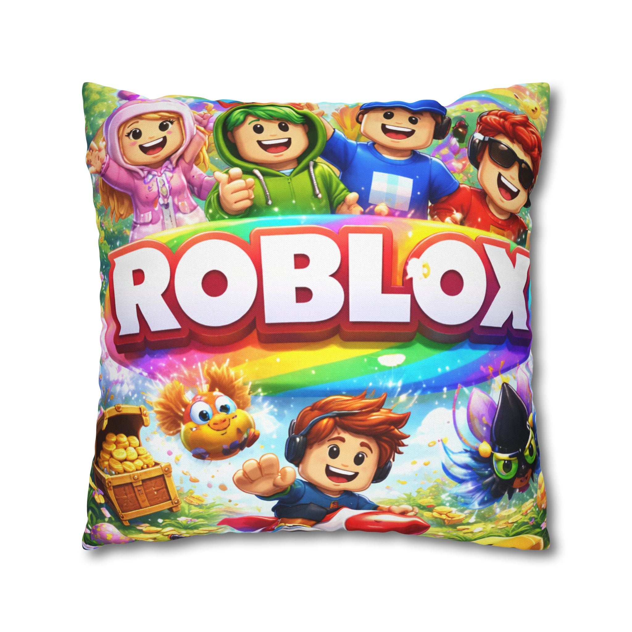 Roblox Characters Square Pillowcase | Gaming Decorative Throw Pillow Cover