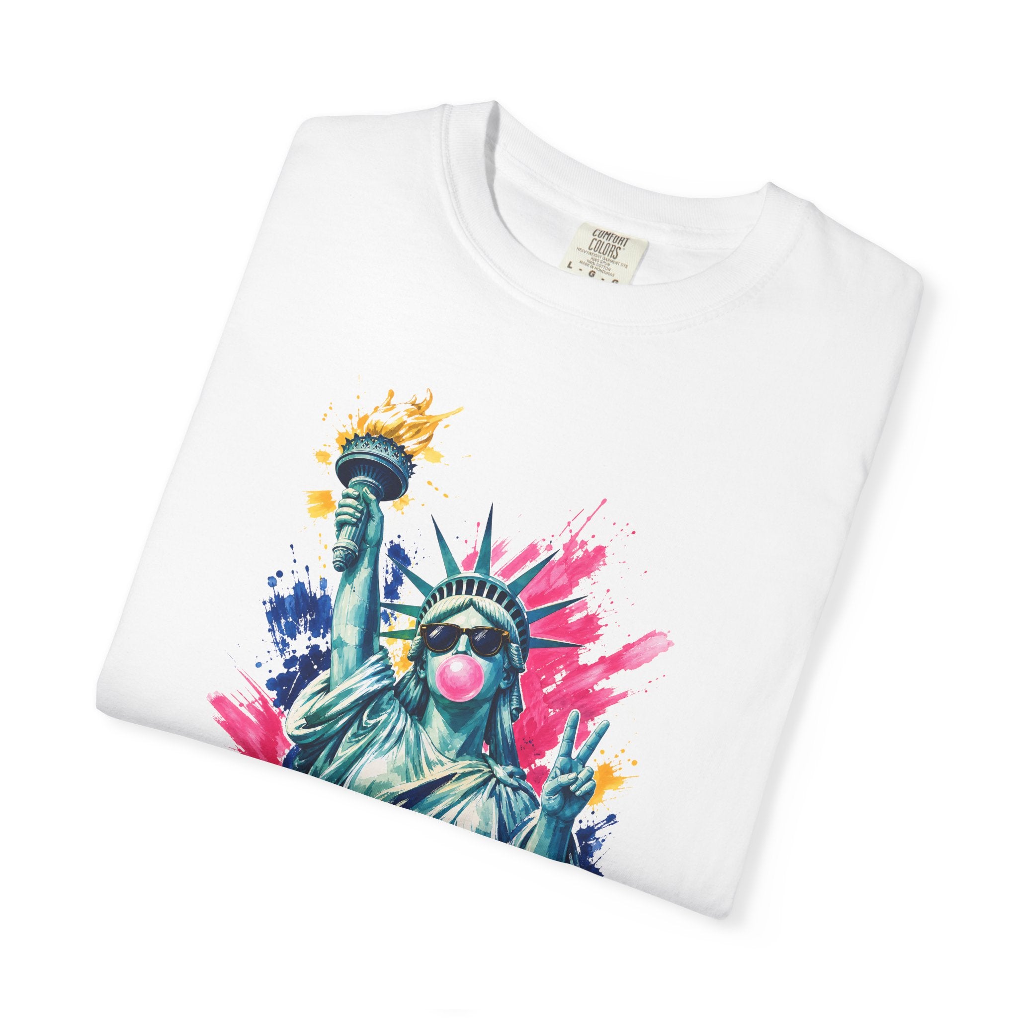 Statue of Liberty Bubblegum Pop Art T-shirt | NYC Liberty Graphic Tee