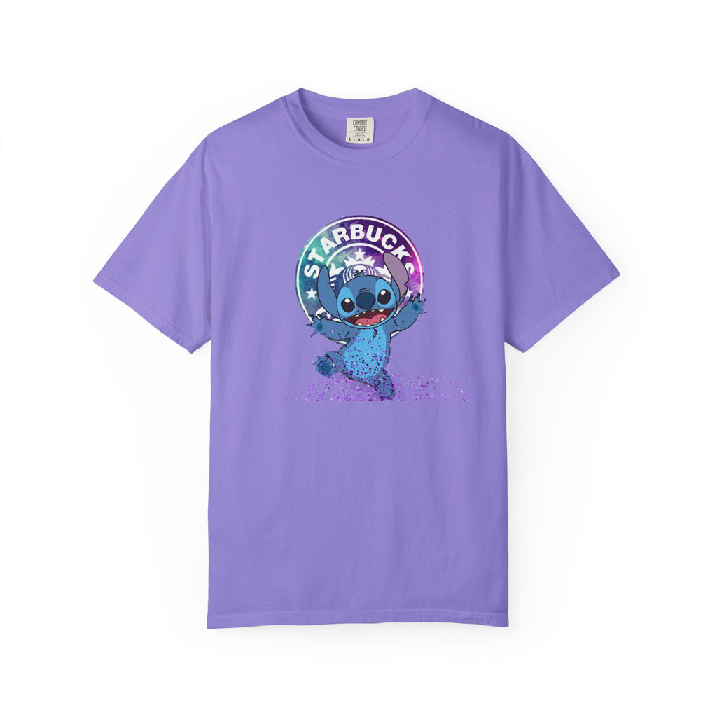 Stitch Coffee Logo Tee — Cute 'Starbucks' Inspired Cartoon T-Shirt