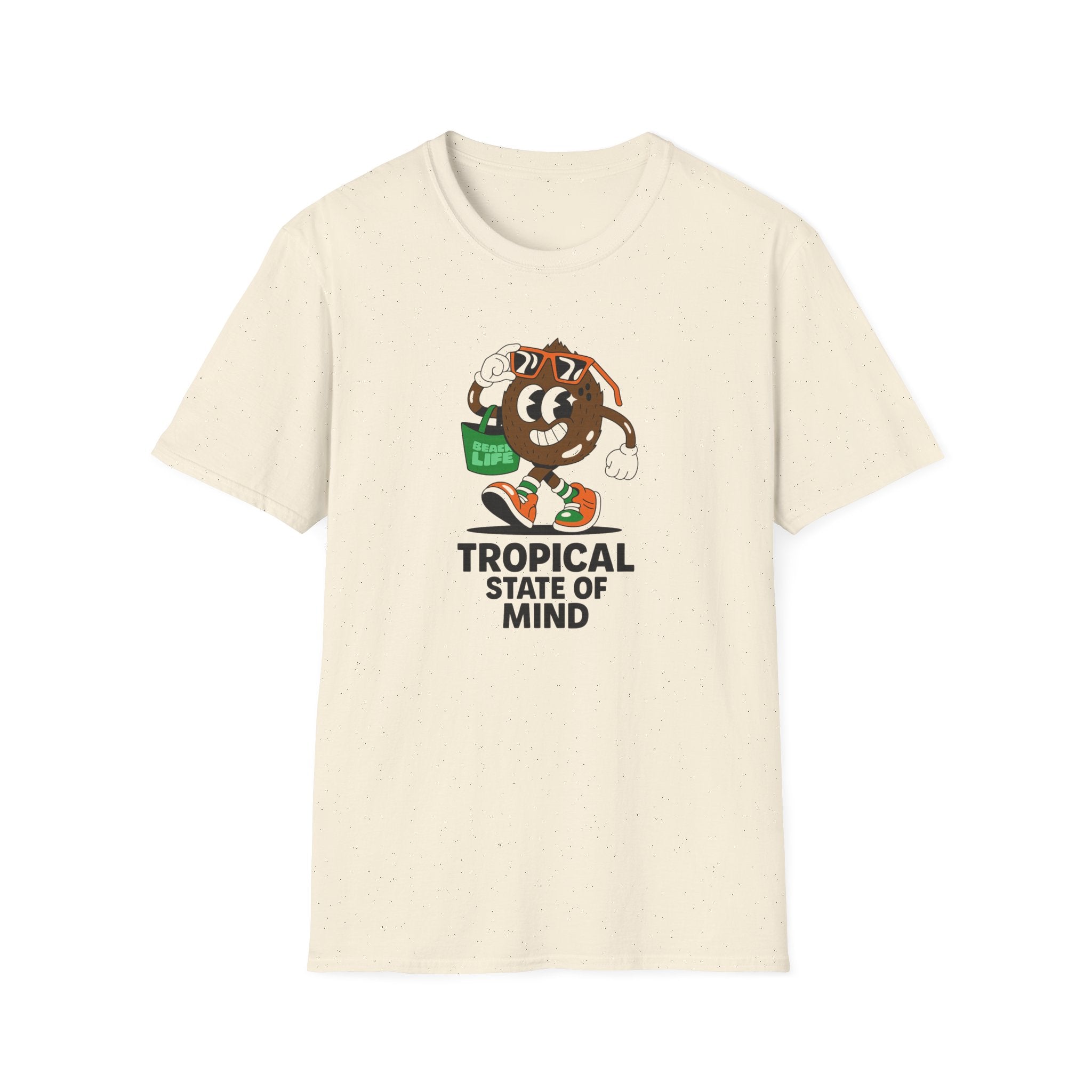 T-Shirt — Tropical State of Mind Coconut Cartoon Graphic Tee
