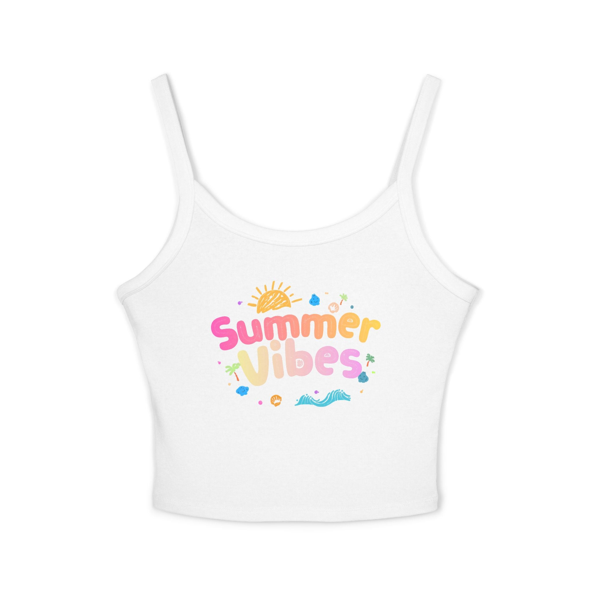 Summer Vibes graphic tank top | Spaghetti strap crop