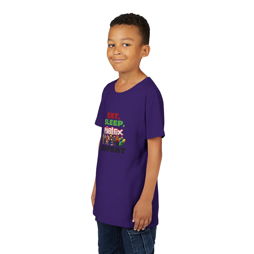 Eat Sleep Roblox Repeat Youth Tee | Kids Gaming Shirt
