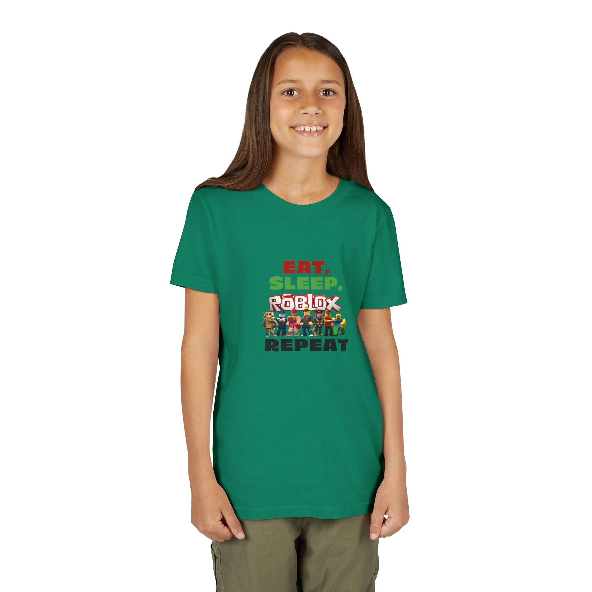 Eat Sleep Roblox Repeat Youth Tee | Kids Gaming Shirt