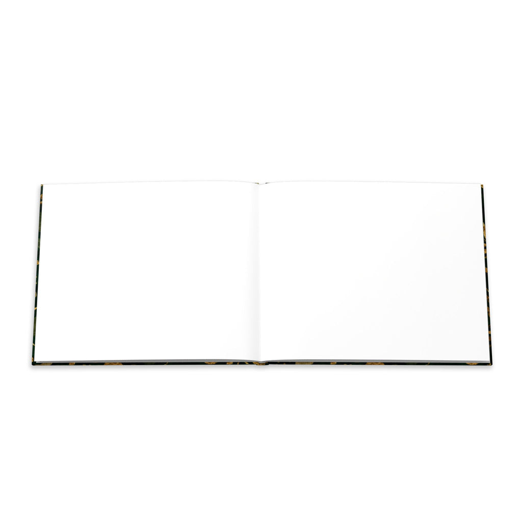 Green and Gold Leaf Pattern Hardcover Photo Book | Botanical Abstract Art