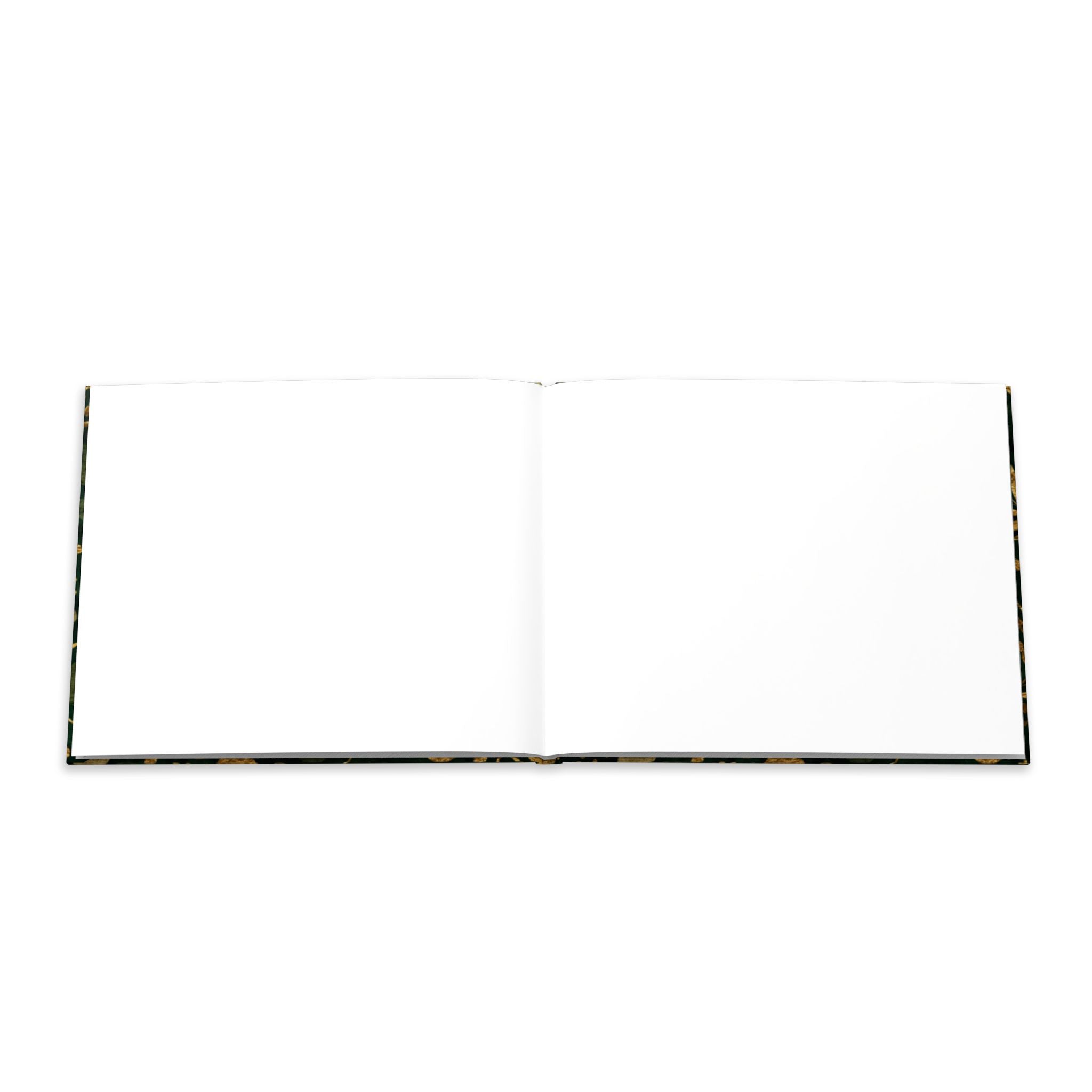 Green and Gold Leaf Pattern Hardcover Photo Book | Botanical Abstract Art