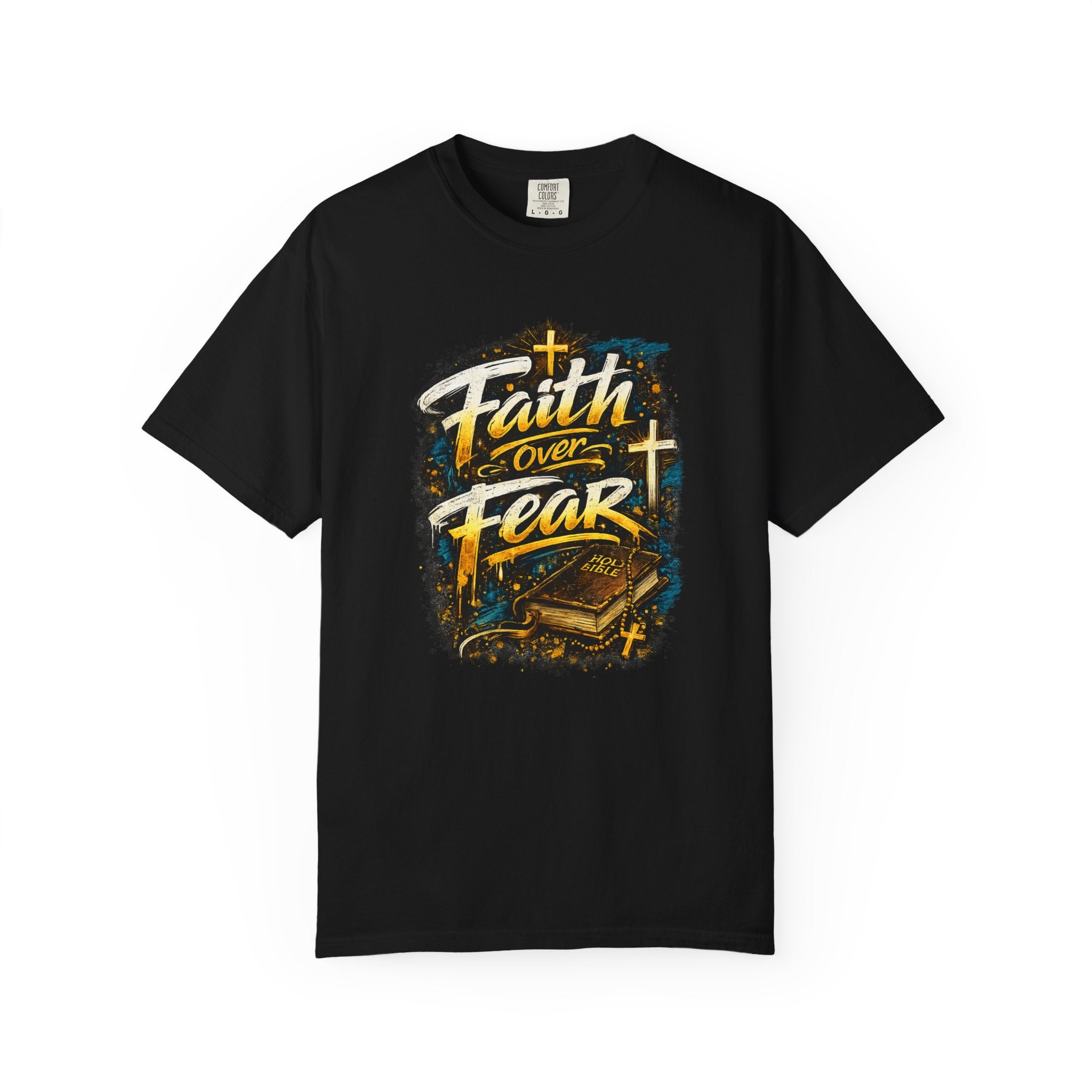 Faith Over Fear Christian Cross T-shirt | Bible Verse Typography