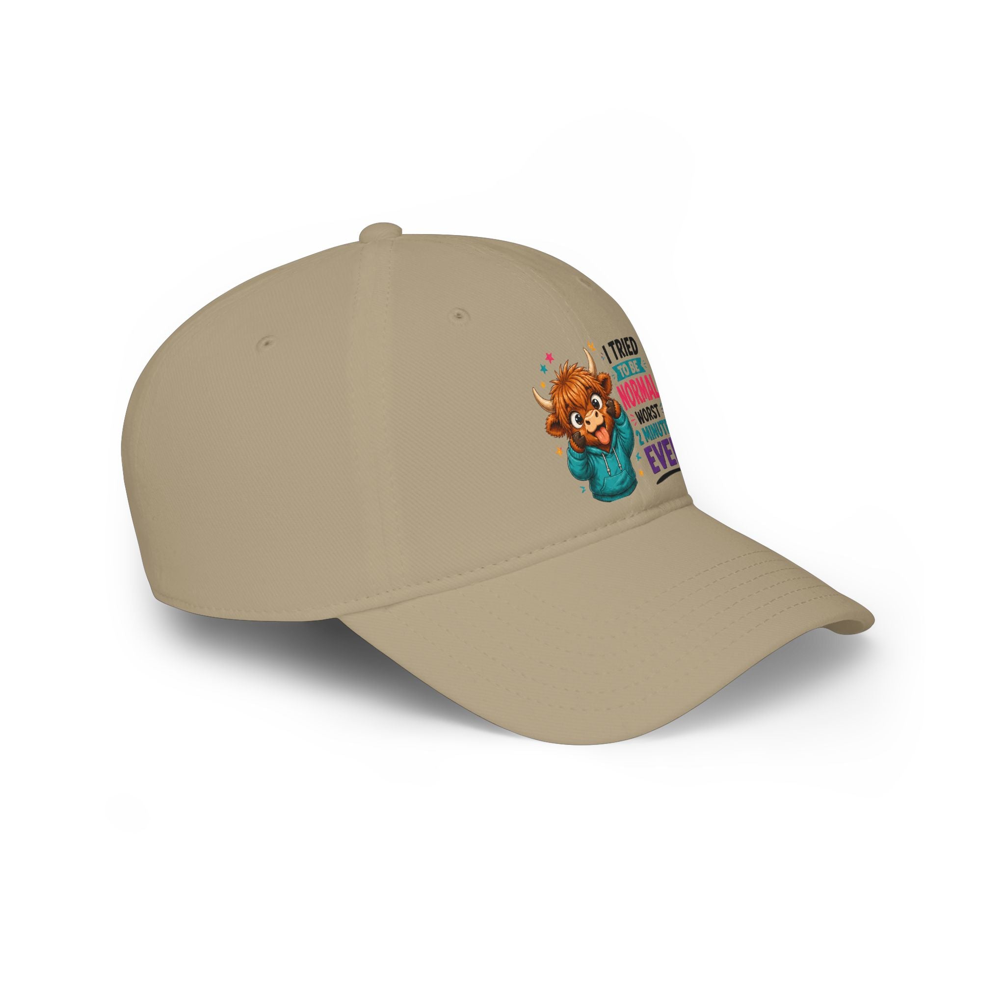 Cute Highland Cow Baseball Cap - "I Tried to Be Normal" Funny Farm Hat