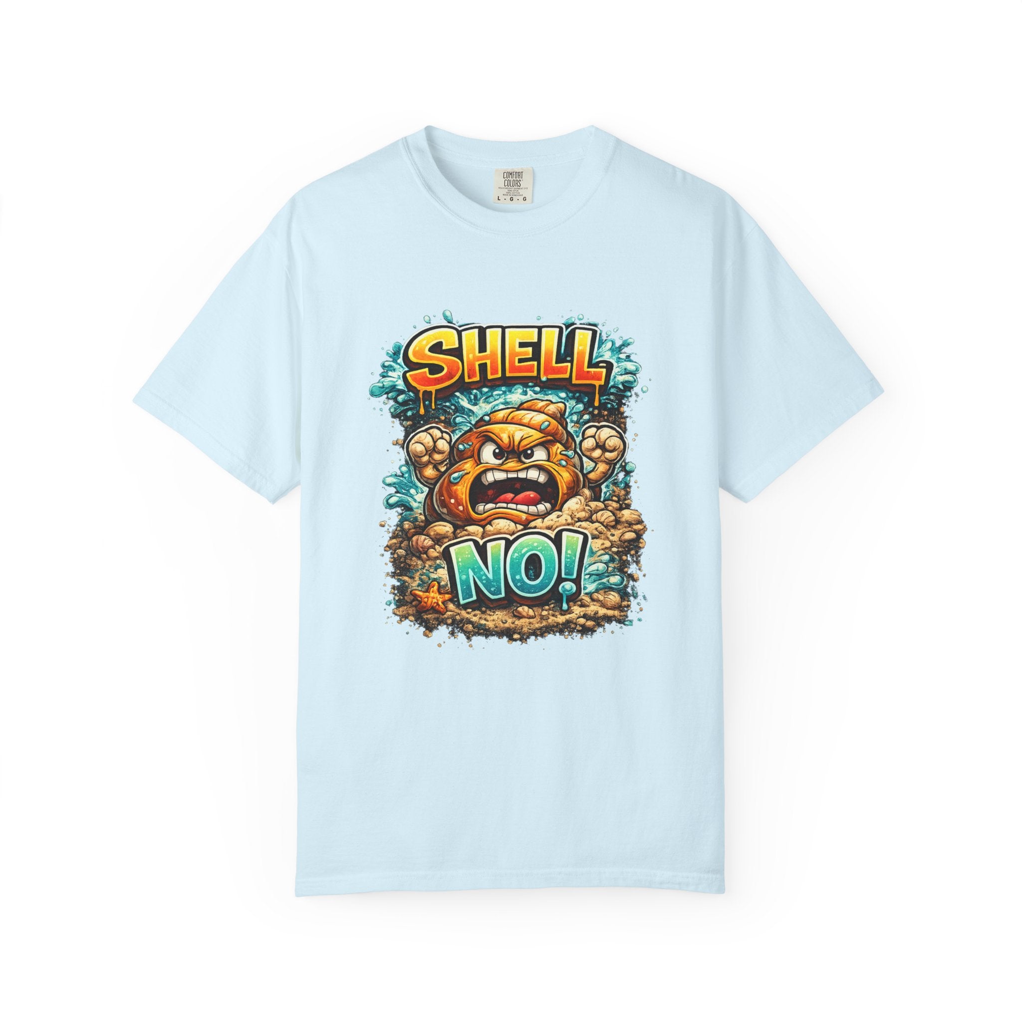 Angry Turtle Shell Cartoon T-shirt | Bold Typography, Creature Illustration