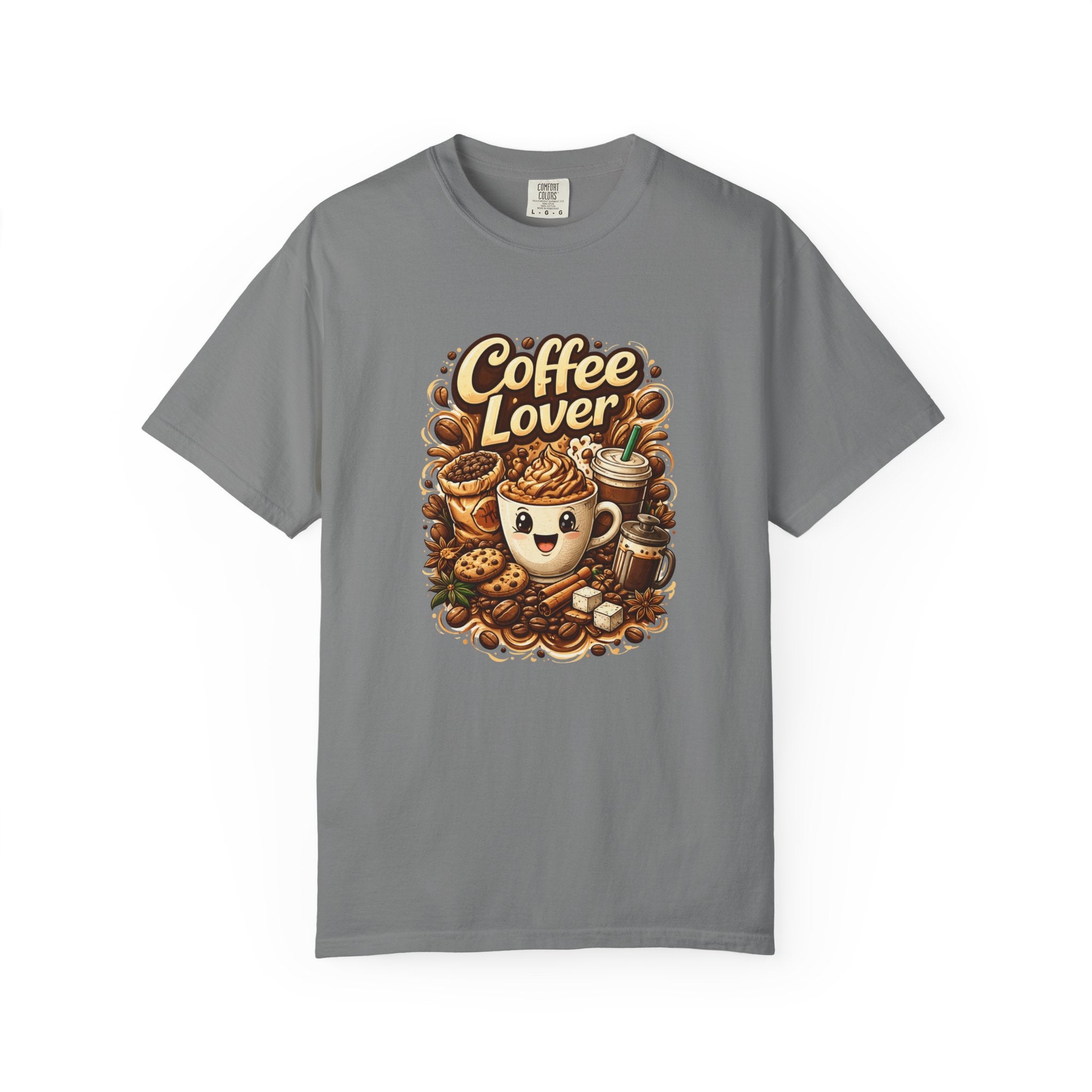 Coffee Lover latte art Coffee Lover T-shirt | Cute coffee cup illustration, beans