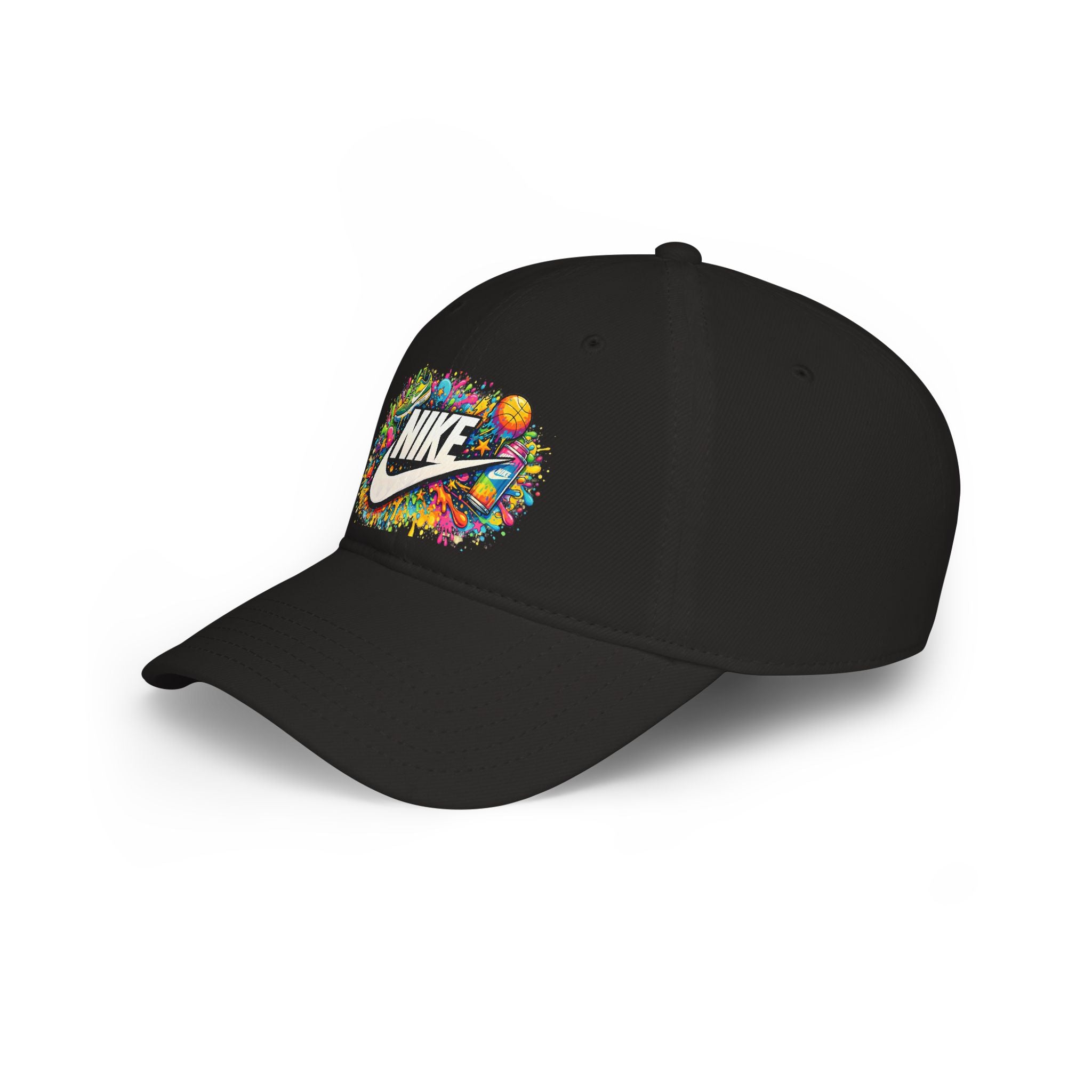 Paint Splatter Low Profile Baseball Cap — Colorful Nike Logo Splash