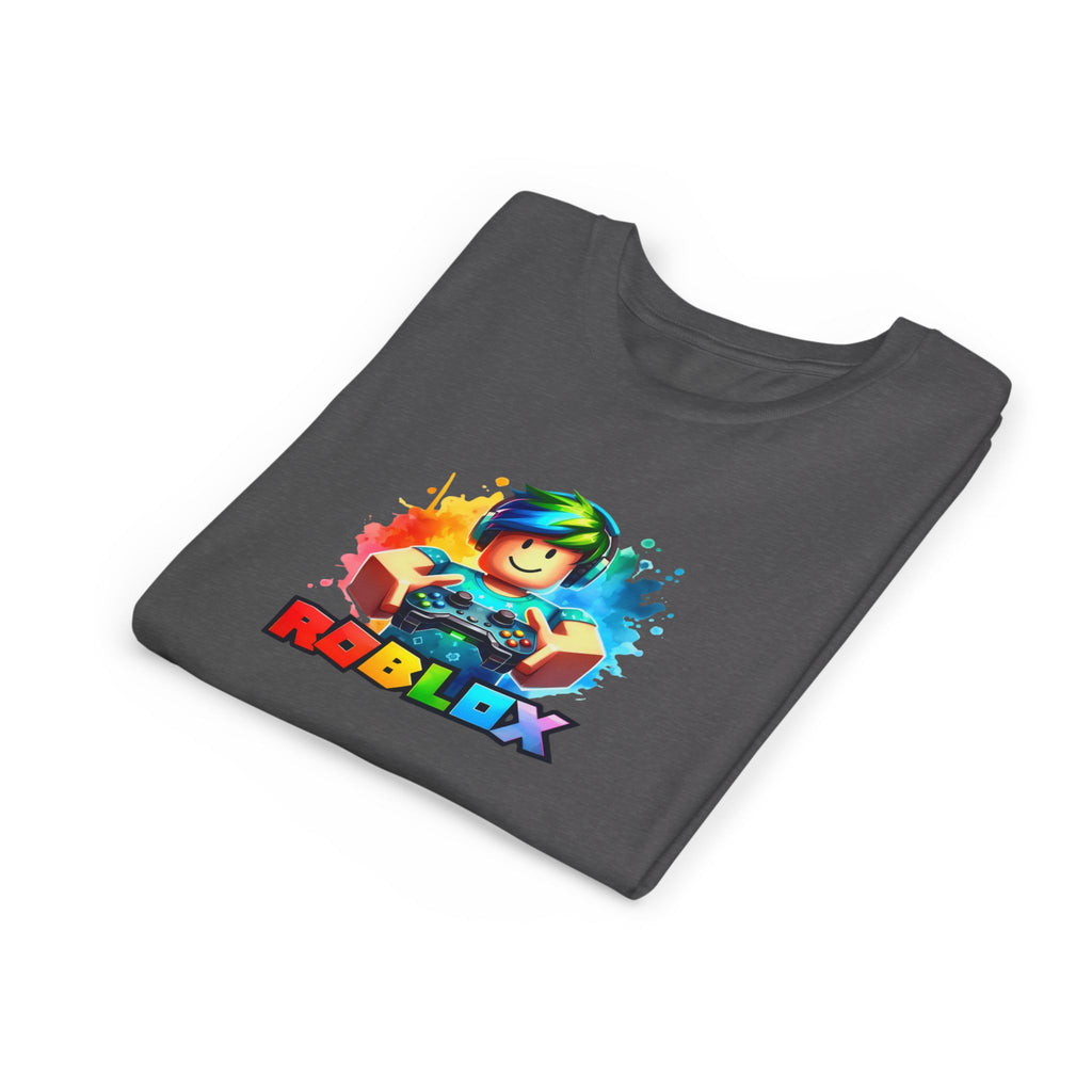 Rainbow Roblox Character Youth Tee | Gaming Logo Kids Shirt