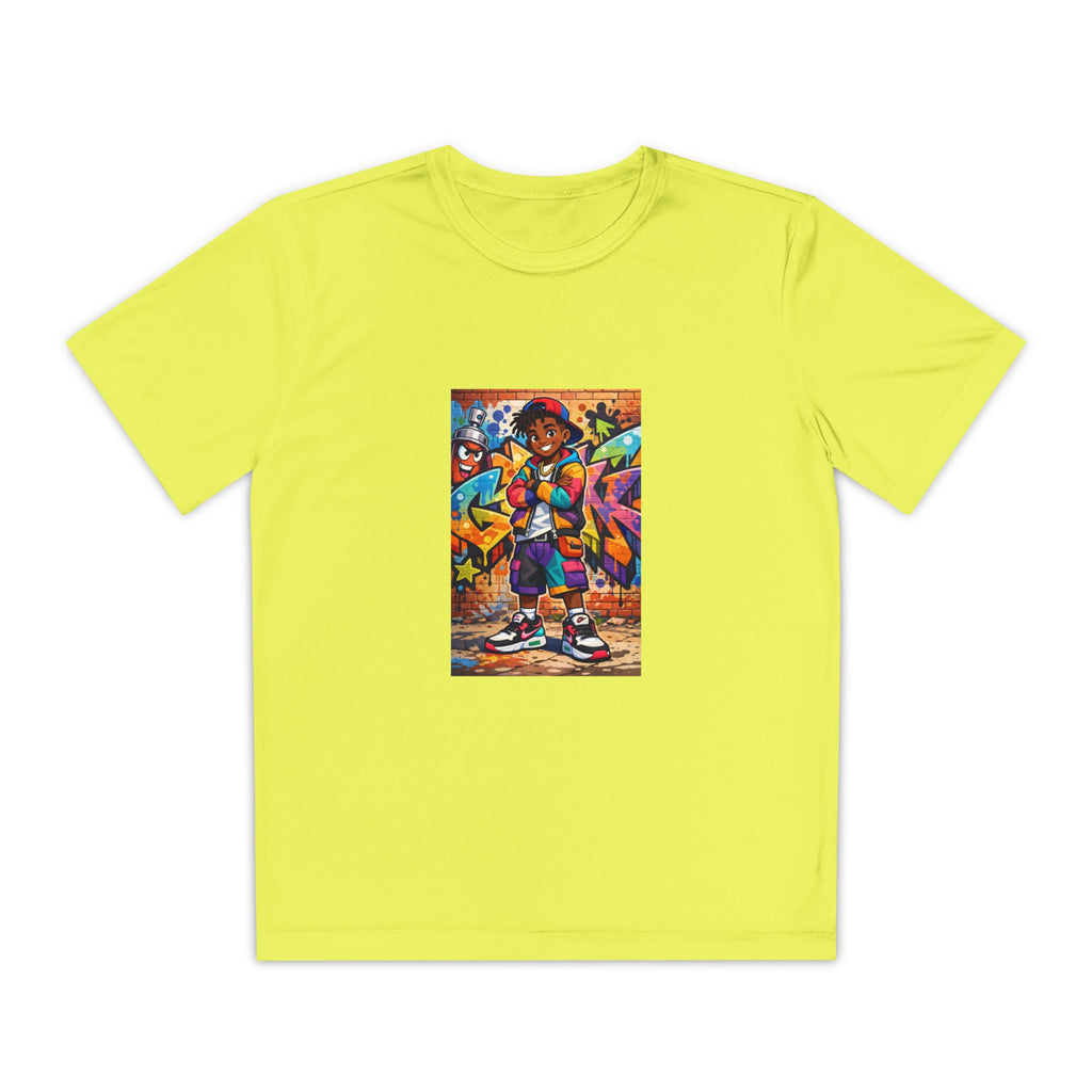 Colorful Hip Hop Kid Illustration Tee | Youth Competitor Shirt